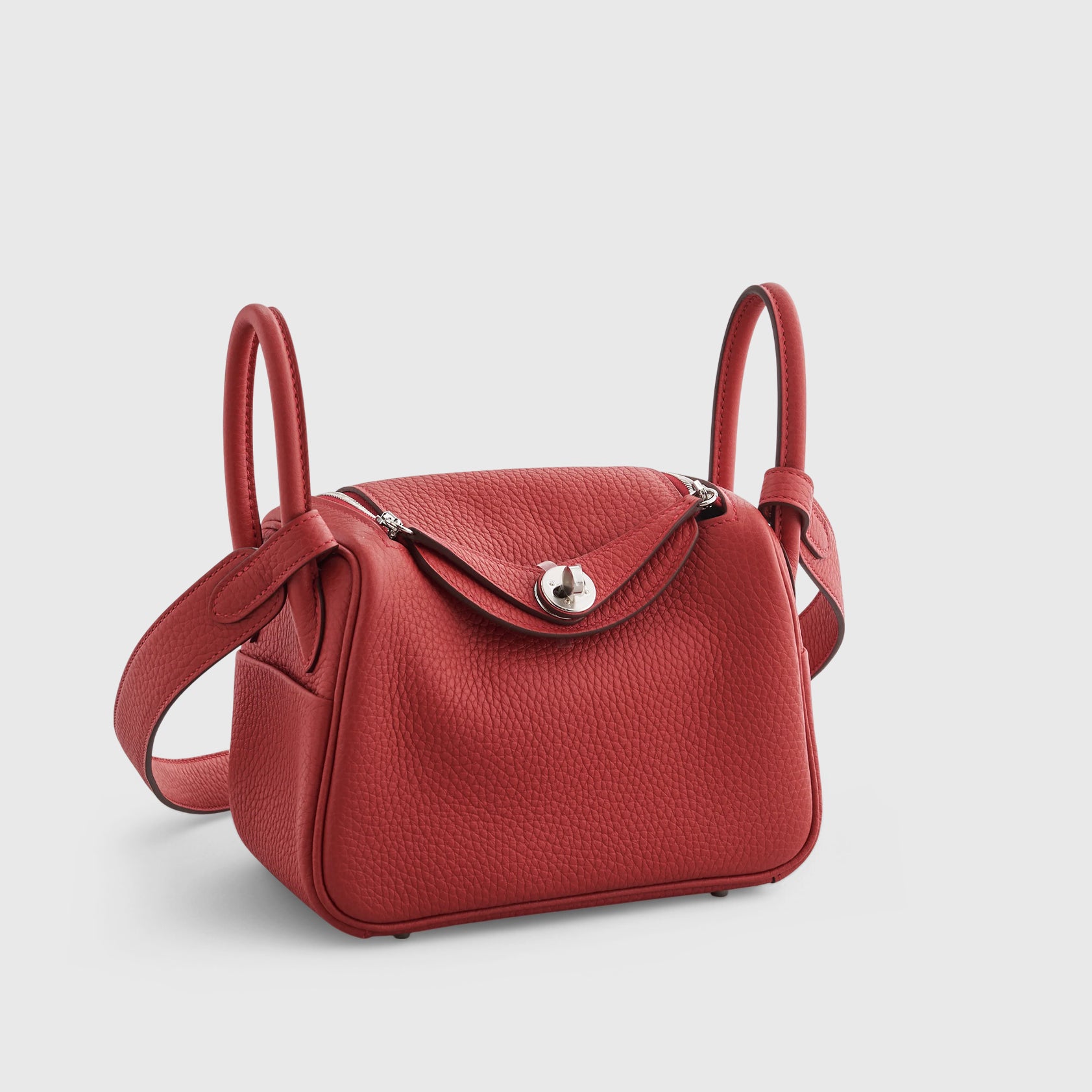 Hermès Lindy 20 Clemence Vermillon Palladium Hardware - eliteUSA