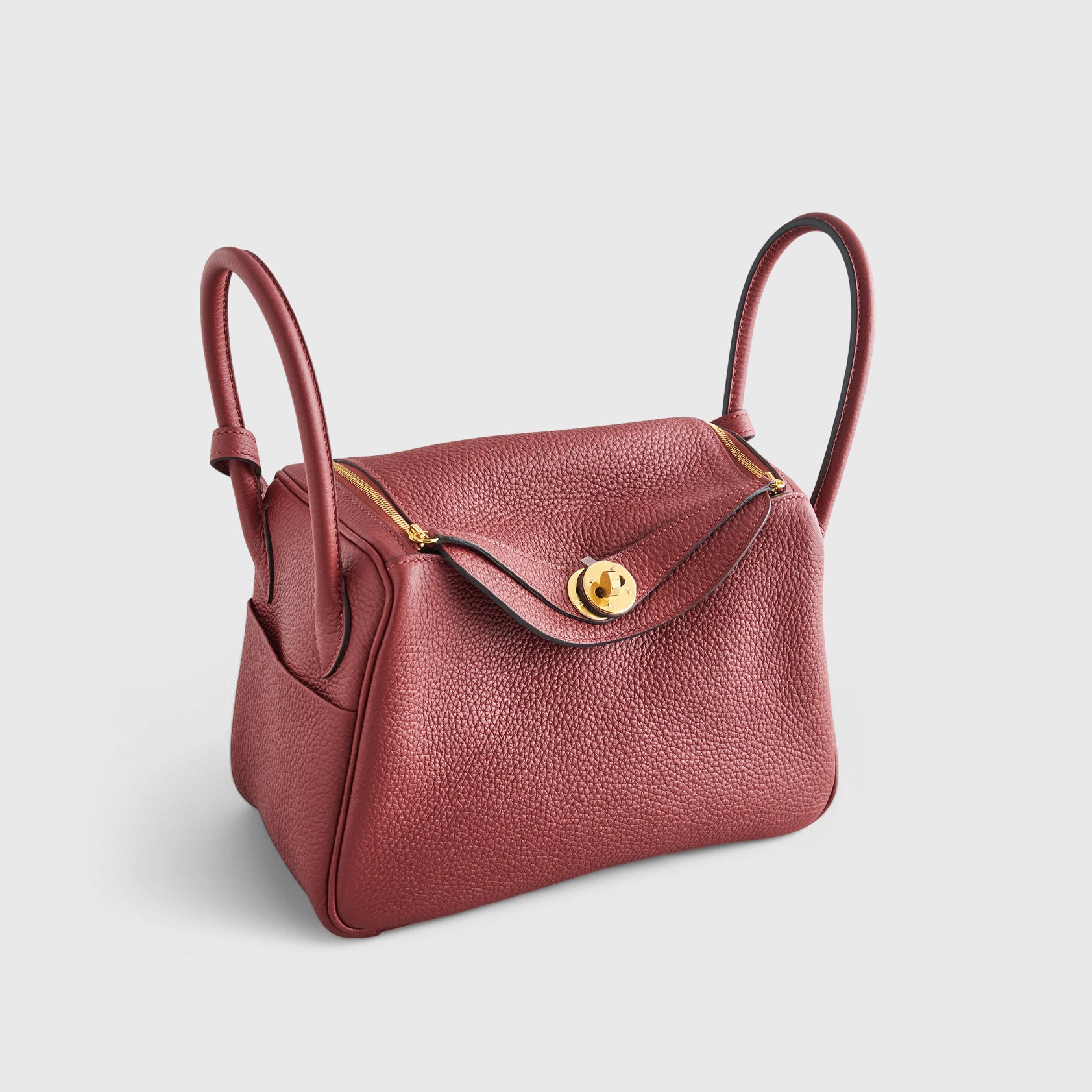 Hermès Lindy 26 Clemence Rouge H Gold Hardware - eliteUSA