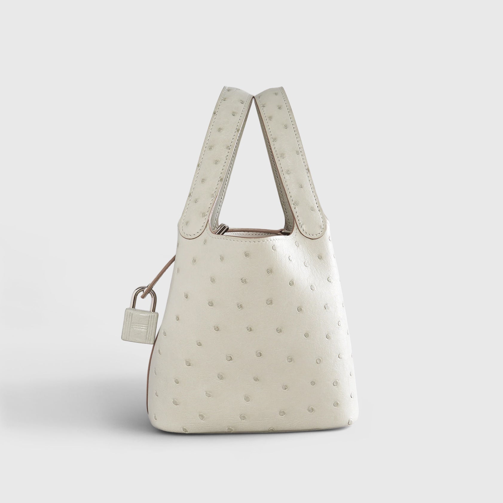 Hermès Picotin Micro Ostrich Gris Perle Palladium Hardware - eliteUSA