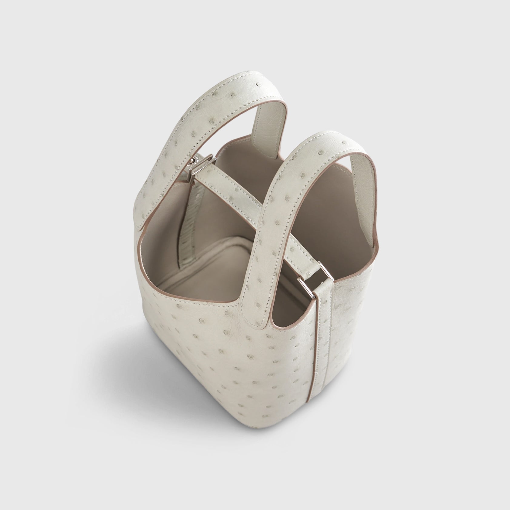 Hermès Picotin Micro Ostrich Gris Perle Palladium Hardware - eliteUSA