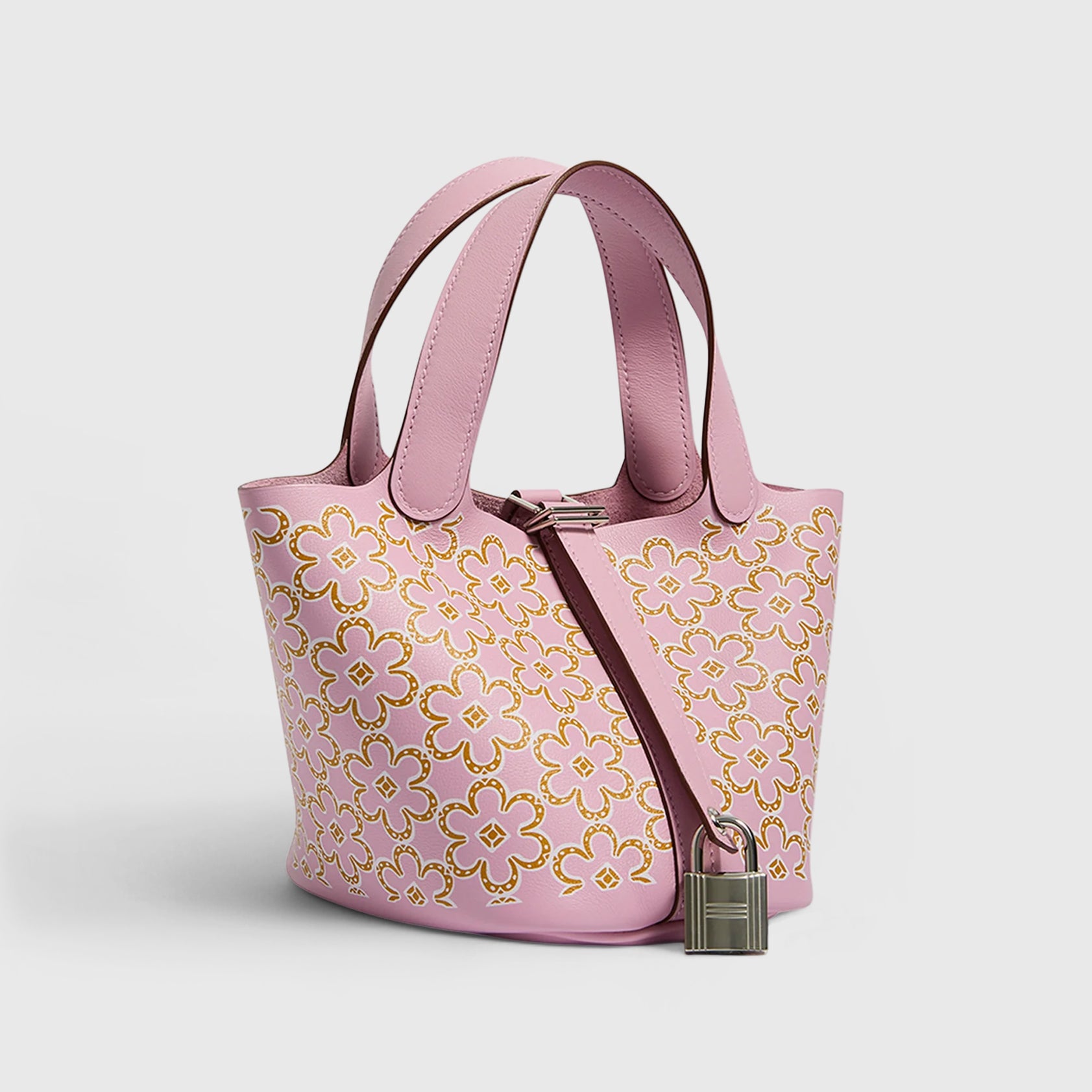 Hermès Picotin Micro Swift Mauve Sylvester/Cuivr/White Lucky Daisy Palladium Hardware