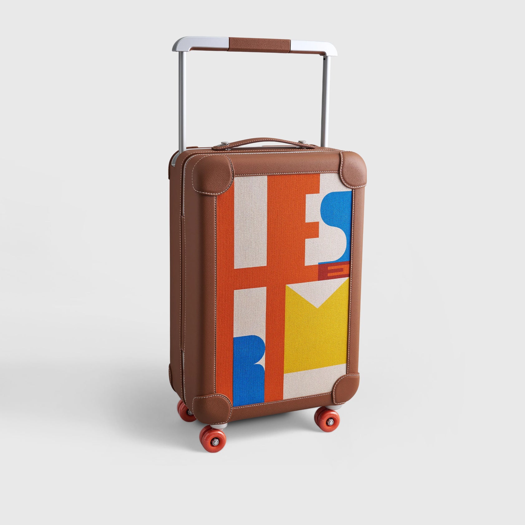 Hermès R.M.S Cabine Trolley 55 Capucine-Ecru-Beige/Fauve/Orange Palladium Hardware - eliteUSA