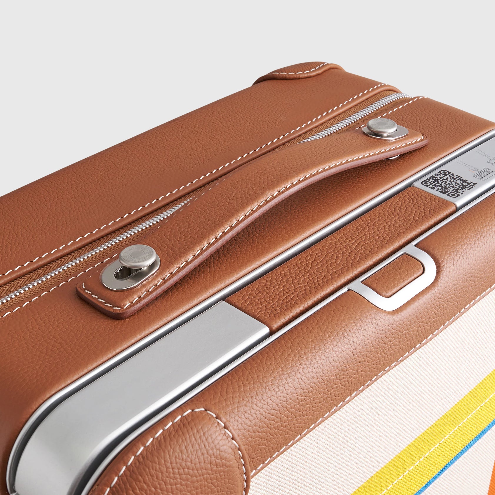 Hermès R.M.S Cabine Trolley 55 Capucine-Ecru-Beige/Fauve/Orange Palladium Hardware - eliteUSA