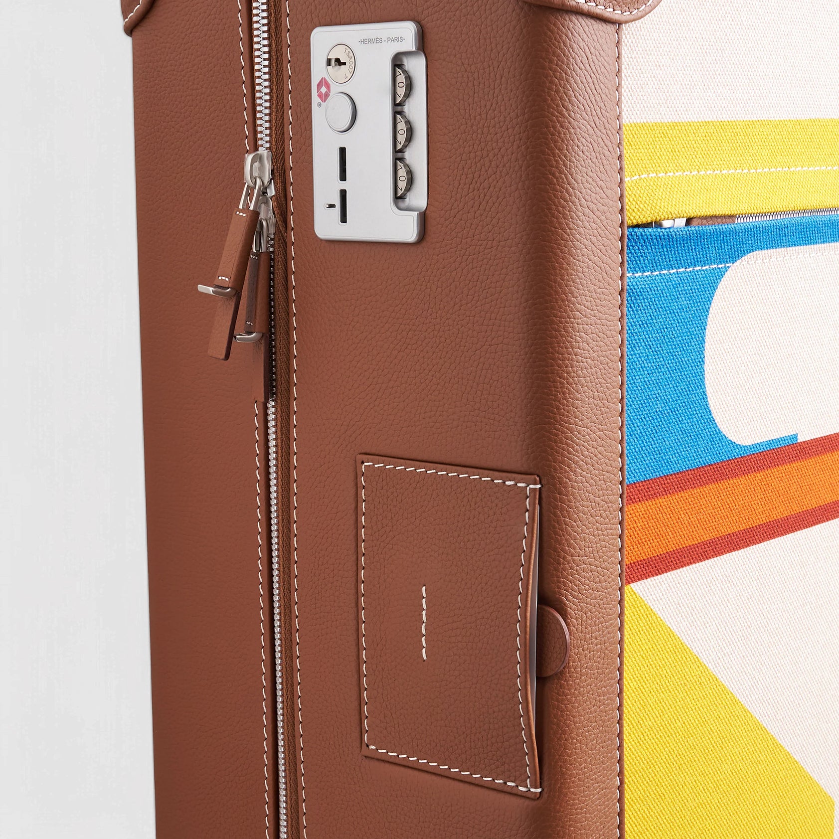 Hermès R.M.S Cabine Trolley 55 Capucine-Ecru-Beige/Fauve/Orange Palladium Hardware - eliteUSA