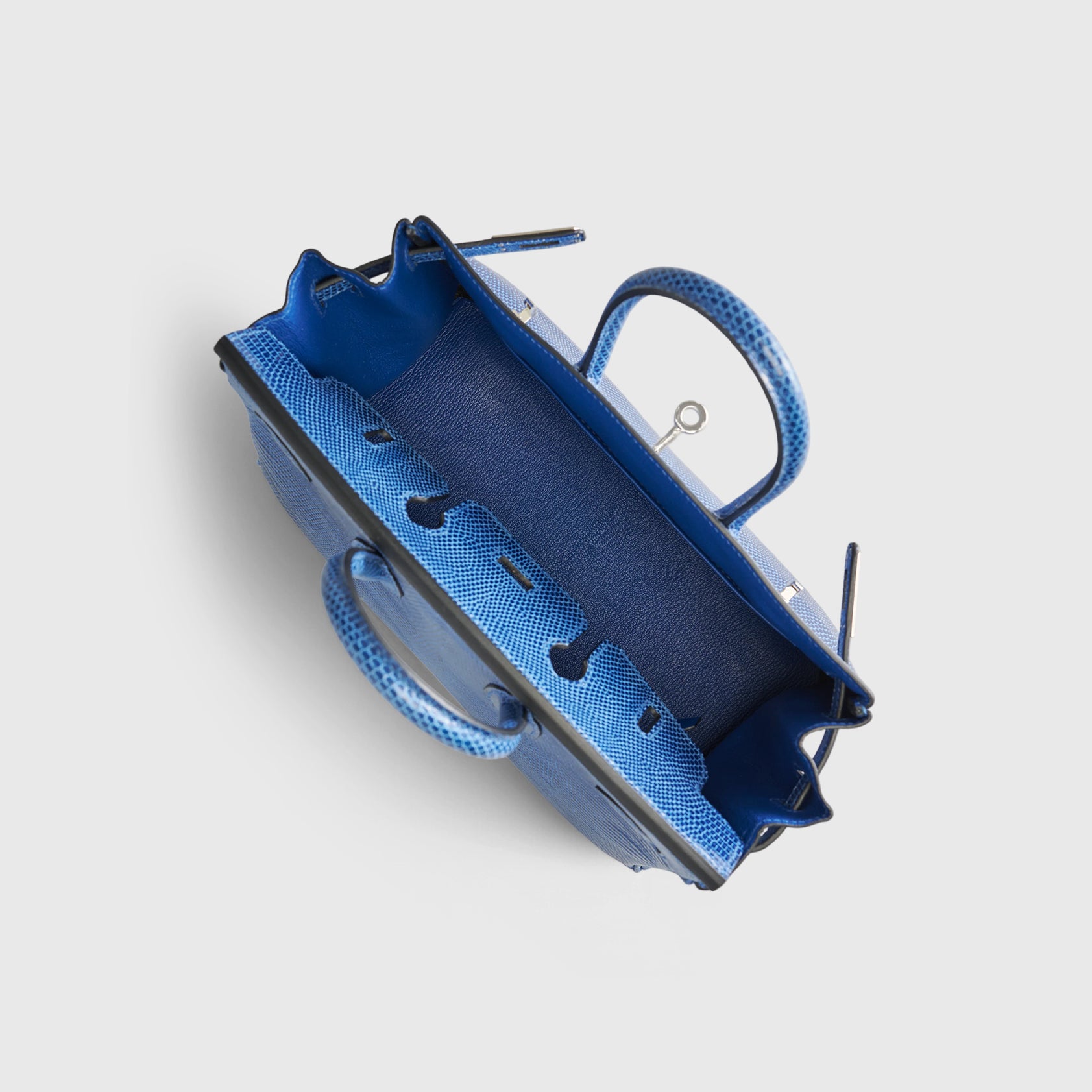 Hermès Birkin 25 Lizard Blue Sapphire Palladium Hardware Niloticus