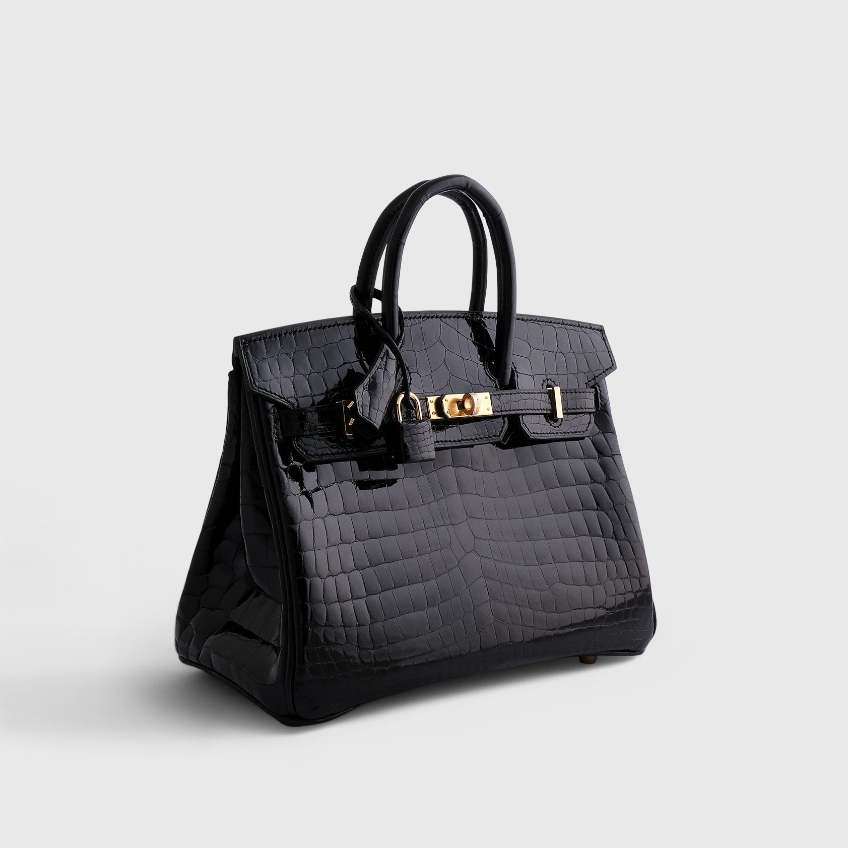 Hermès Birkin 25 Nilo Alligator Black Gold Hardware Shiny - eliteUSA