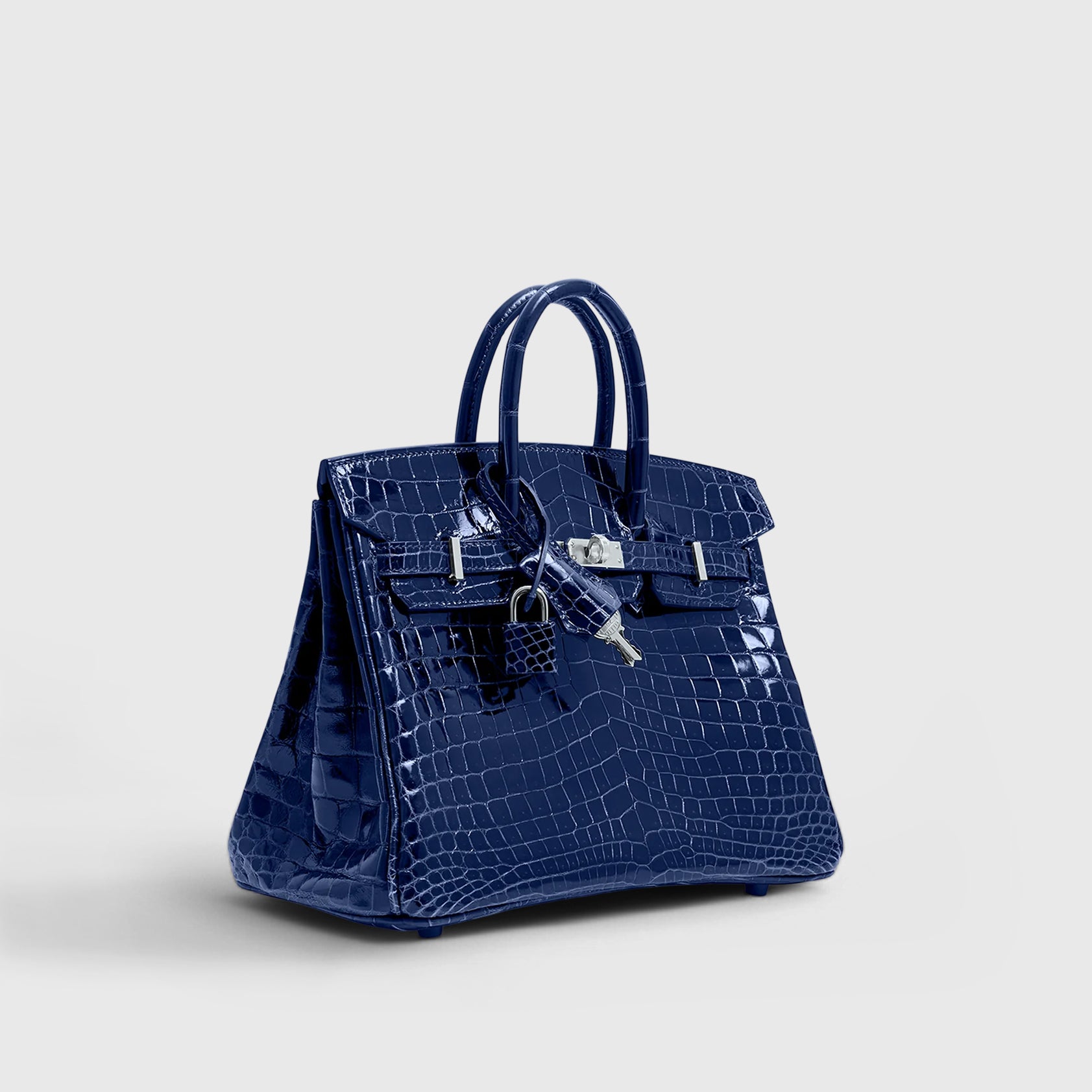 Hermès Birkin 25 Shiny Nilo Blue Sapphire Palladium Hardware