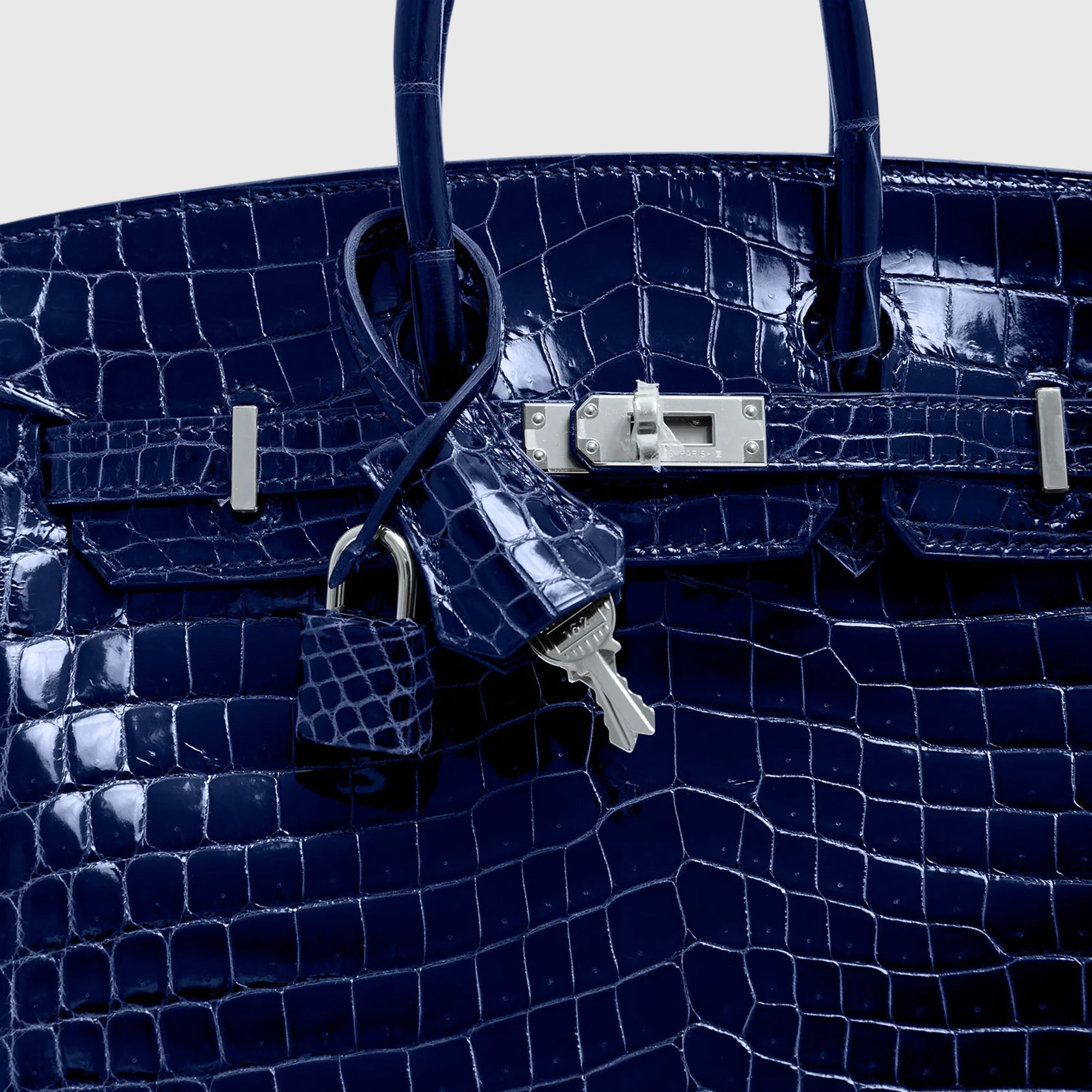 Hermès Birkin 25 Shiny Nilo Blue Sapphire Palladium Hardware