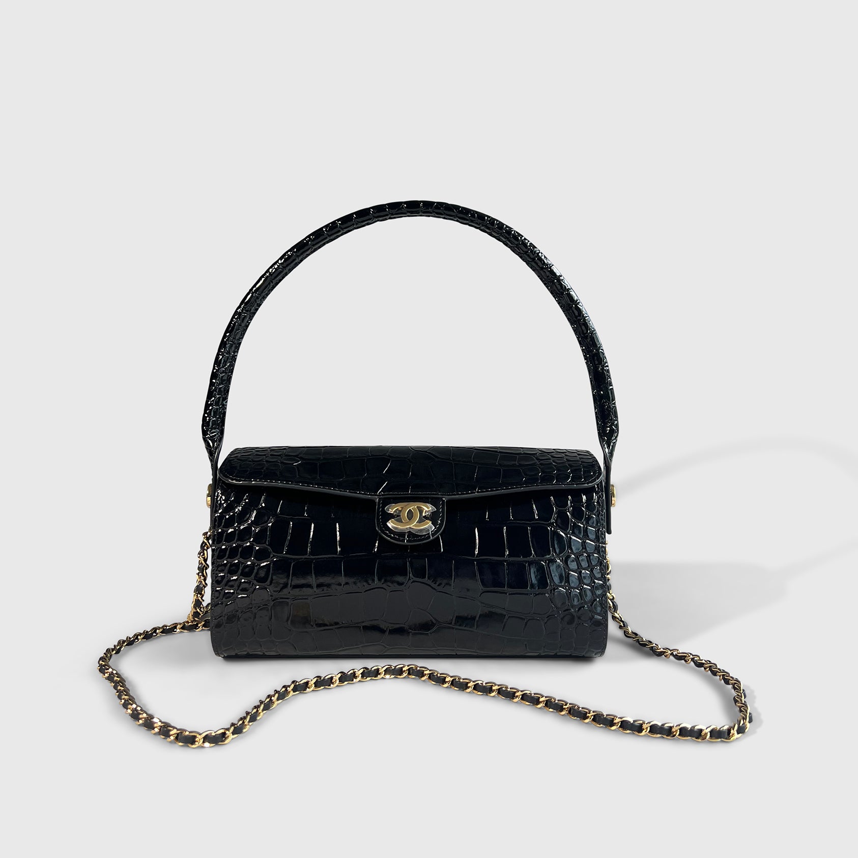 Chanel Croc Embossed Shoulder Bag