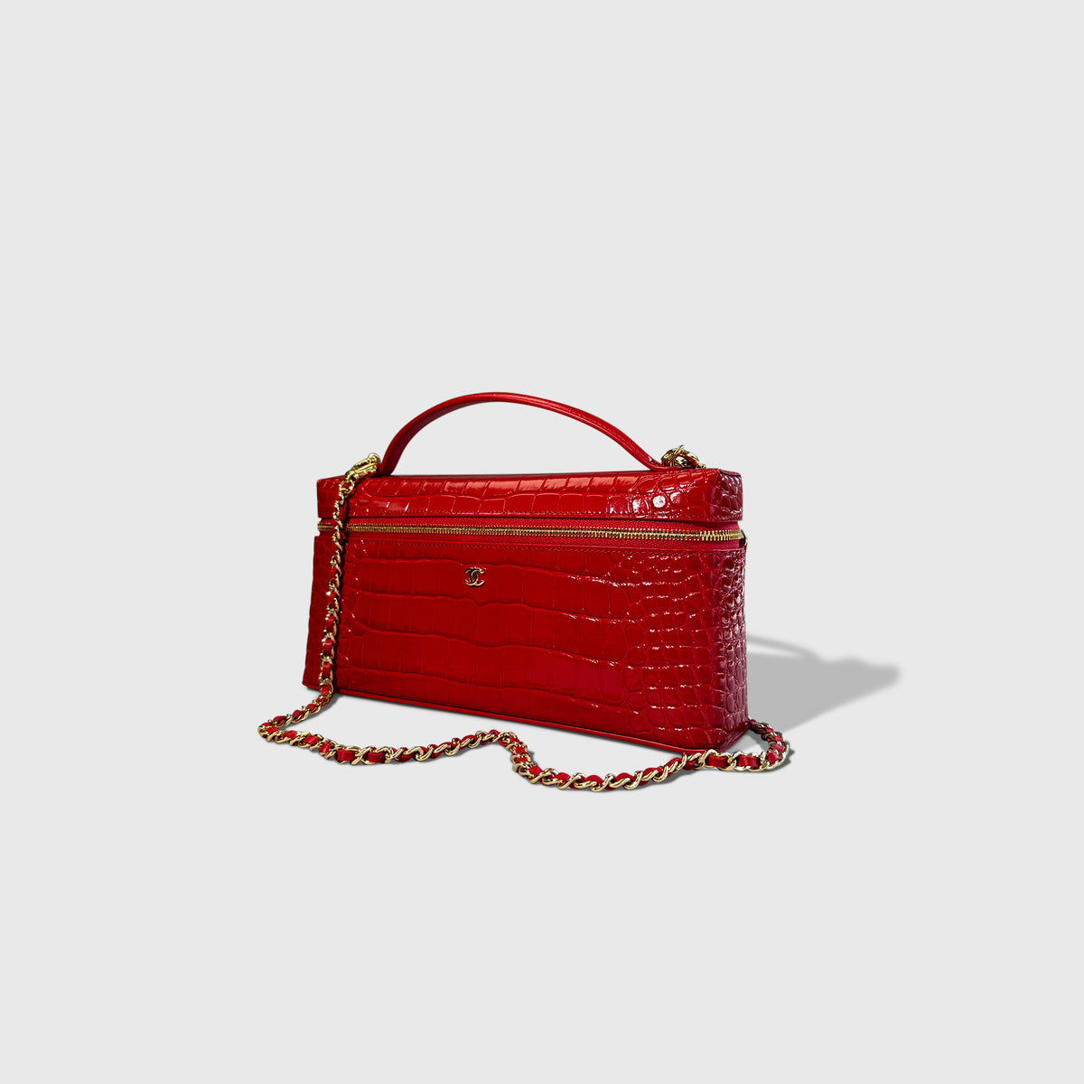 Chanel Croc Embossed East West Vanity