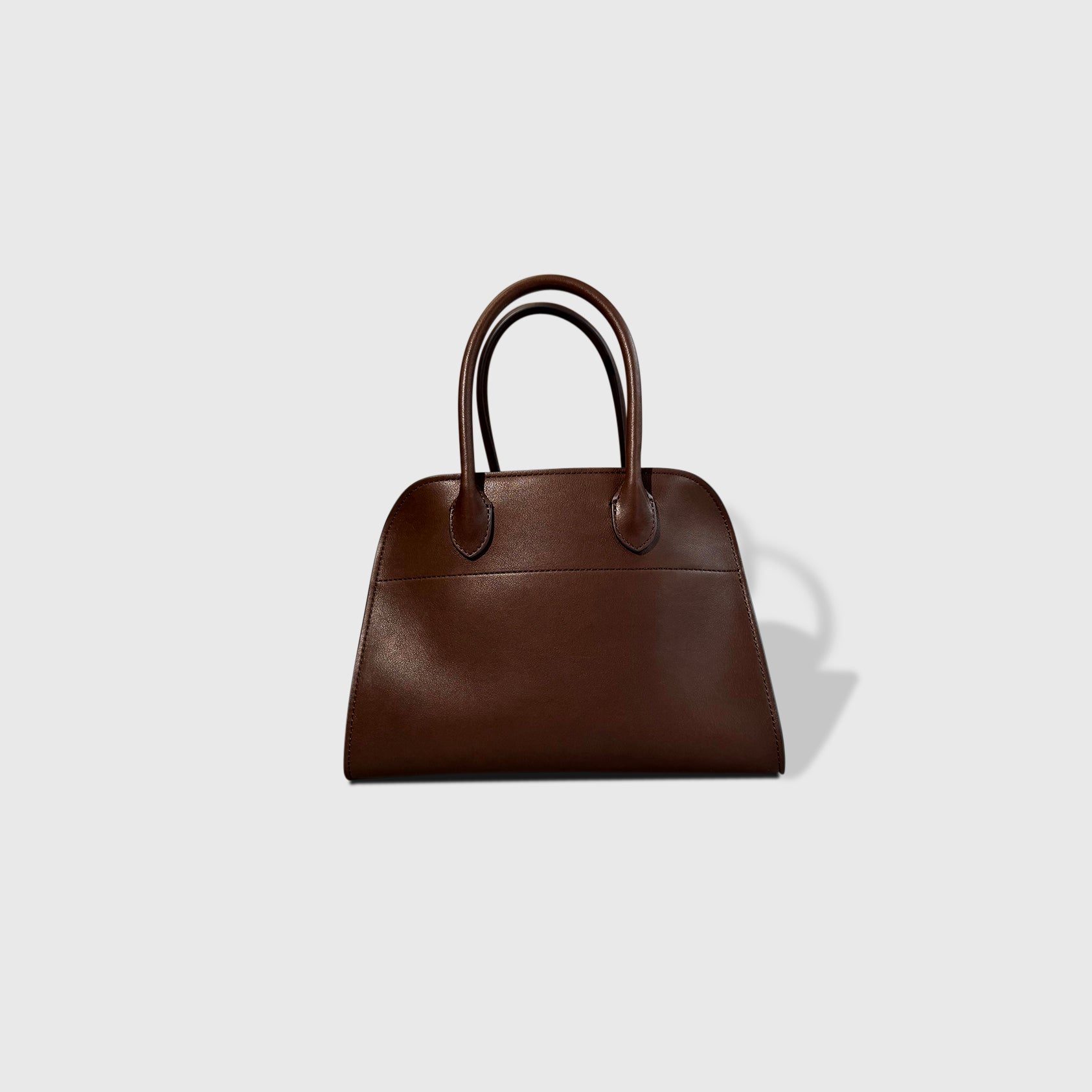 The Row Margaux Tote Smooth 10 Calfskin Deep Brown