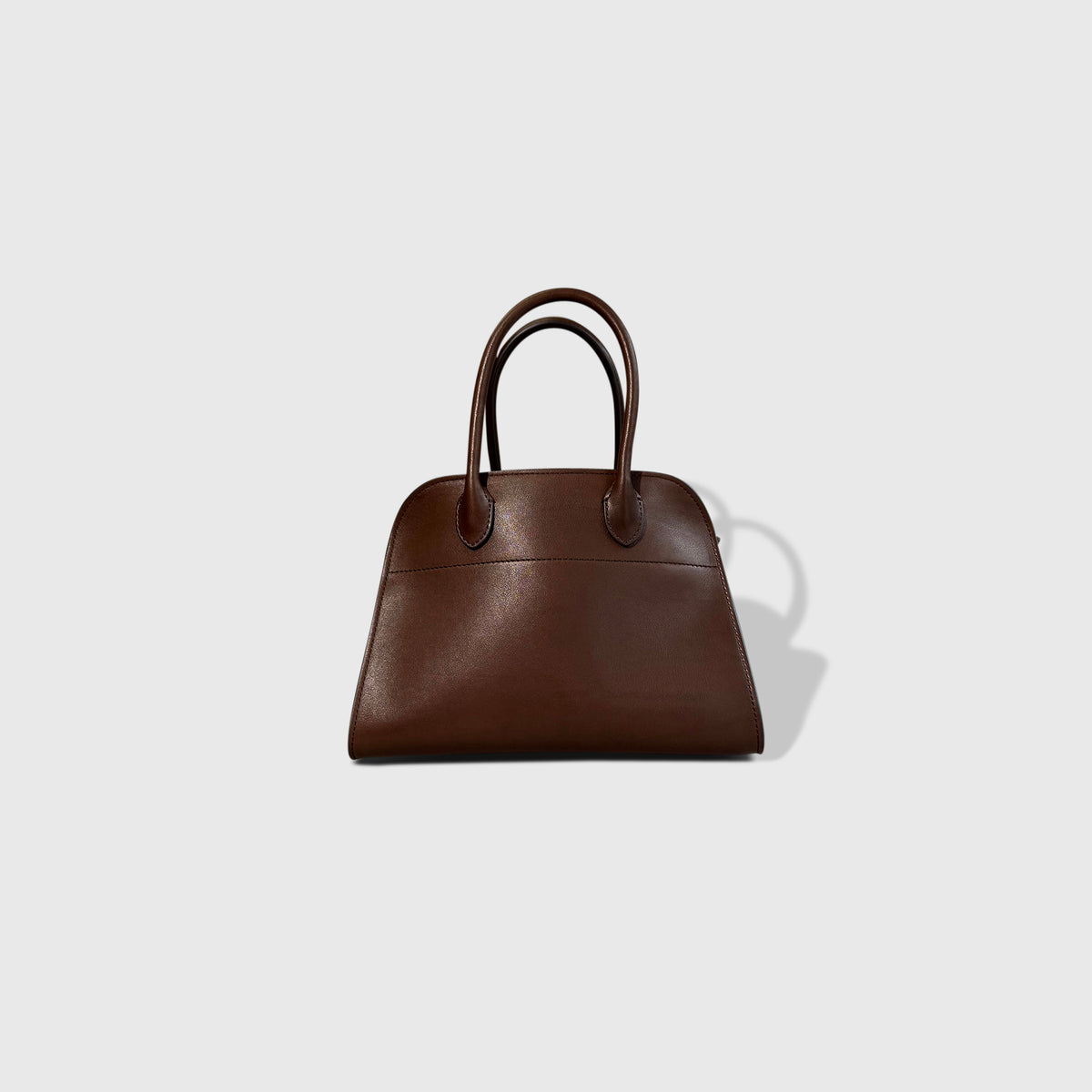 The Row Margaux Tote Smooth 10 Calfskin Deep Brown