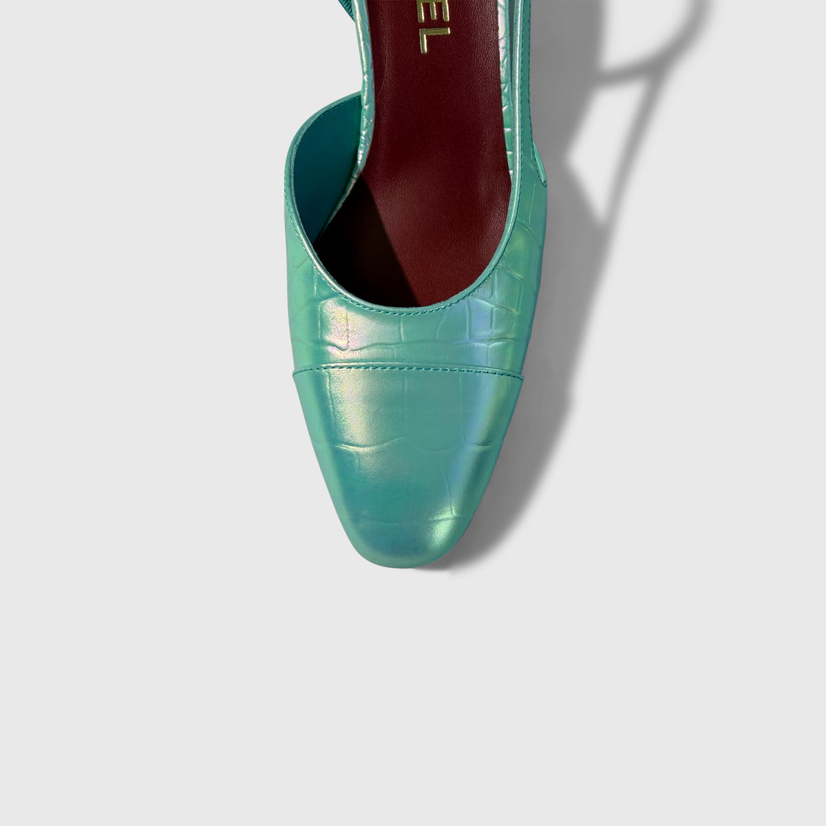 Chanel Croc Embossed Iridescent Slingbacks