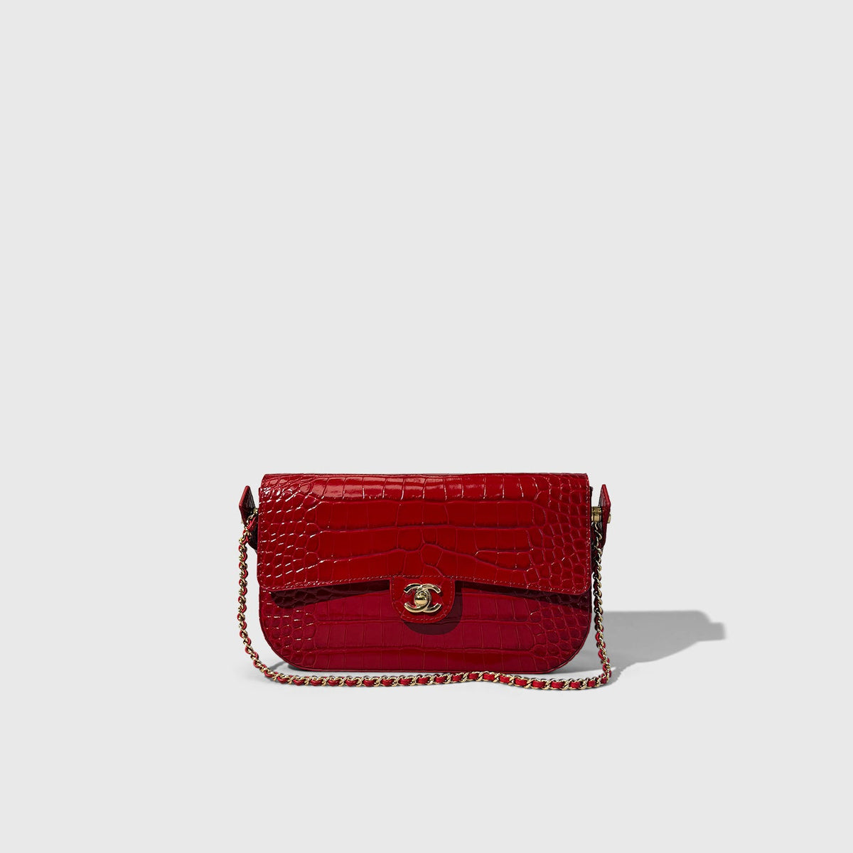 Chanel Croc Embossed Flap Bag