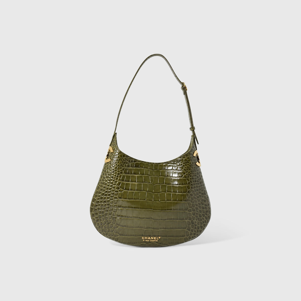 Chanel Croc Embossed Hobo Bag