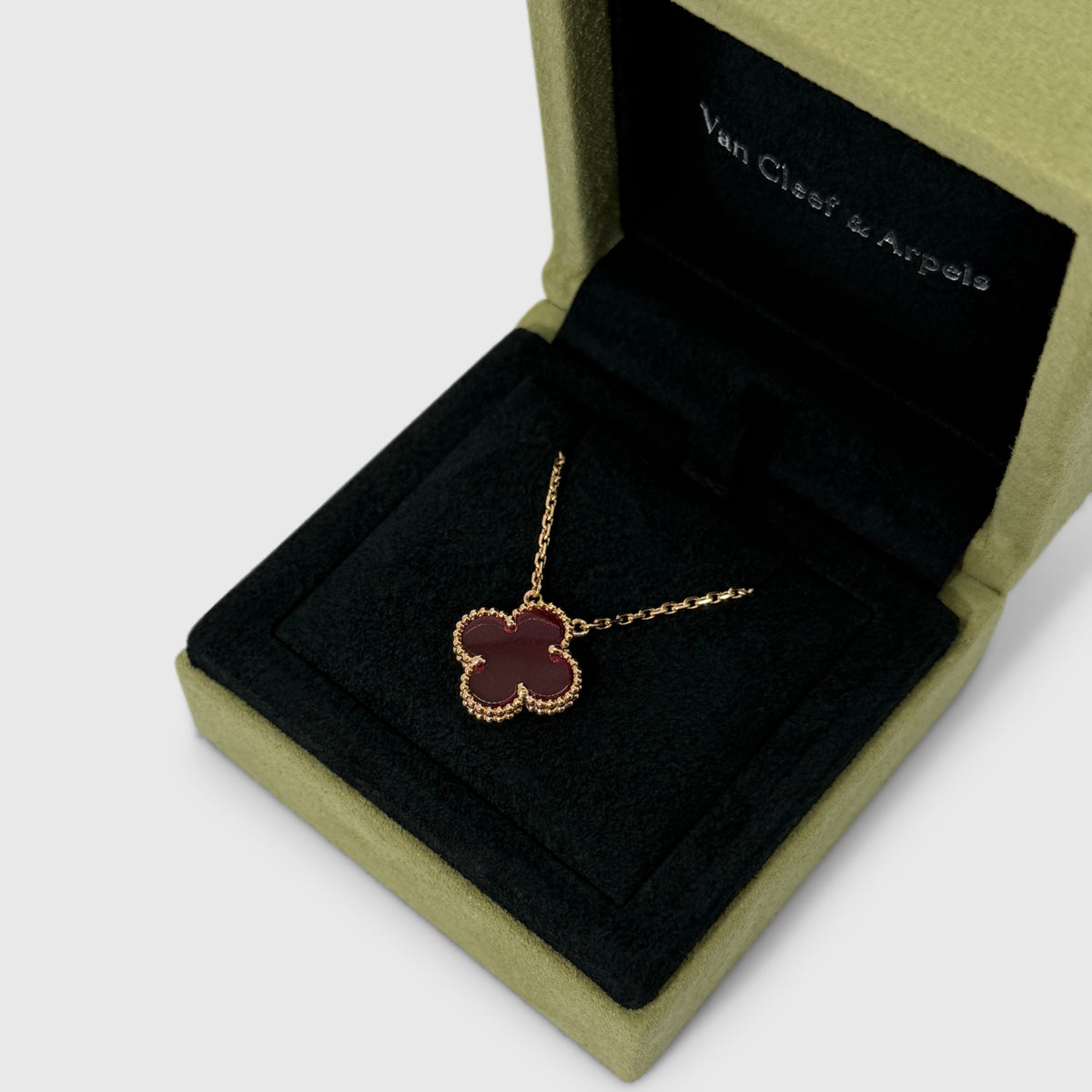 Van Cleef Alhambra Limited Pendant . Pink Enamel
