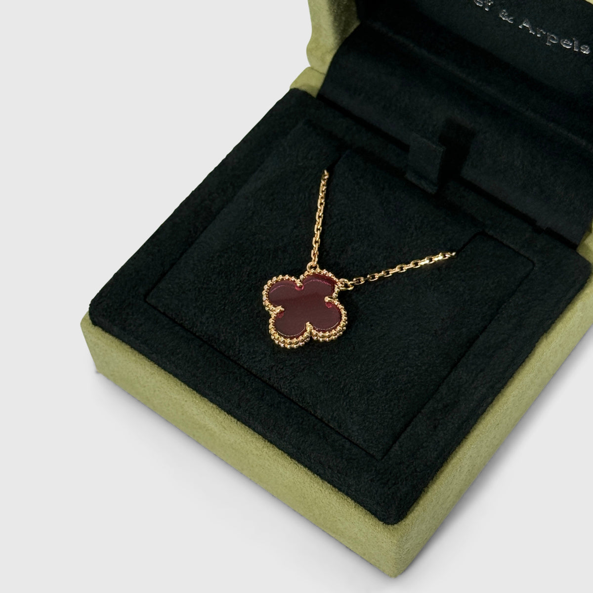 Van Cleef Alhambra Limited Pendant . Pink Enamel