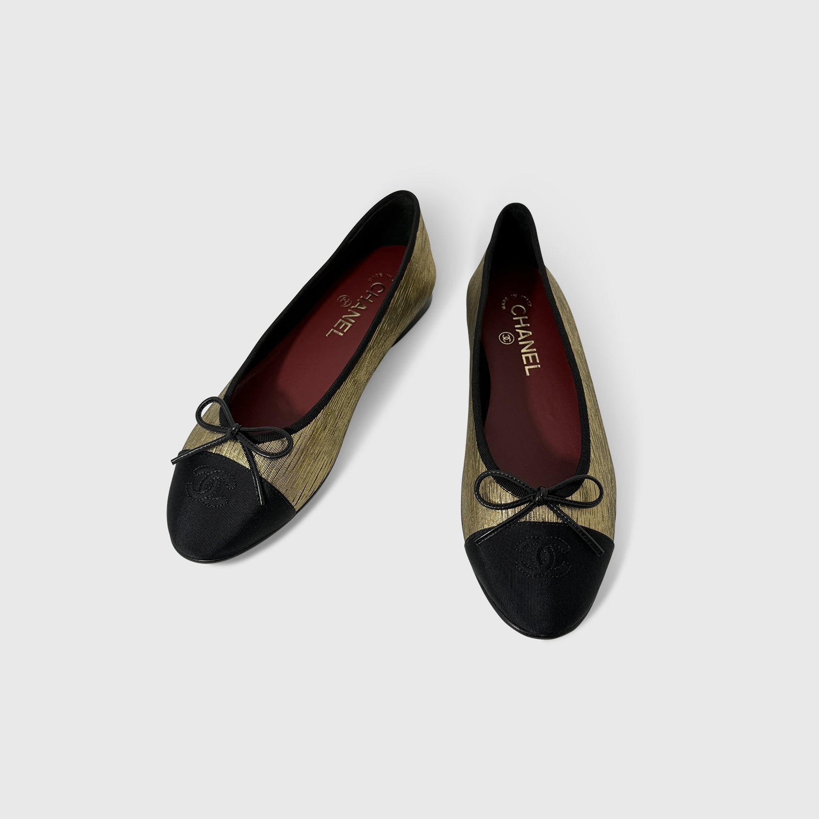 Chanel Metallic Ballet Flats