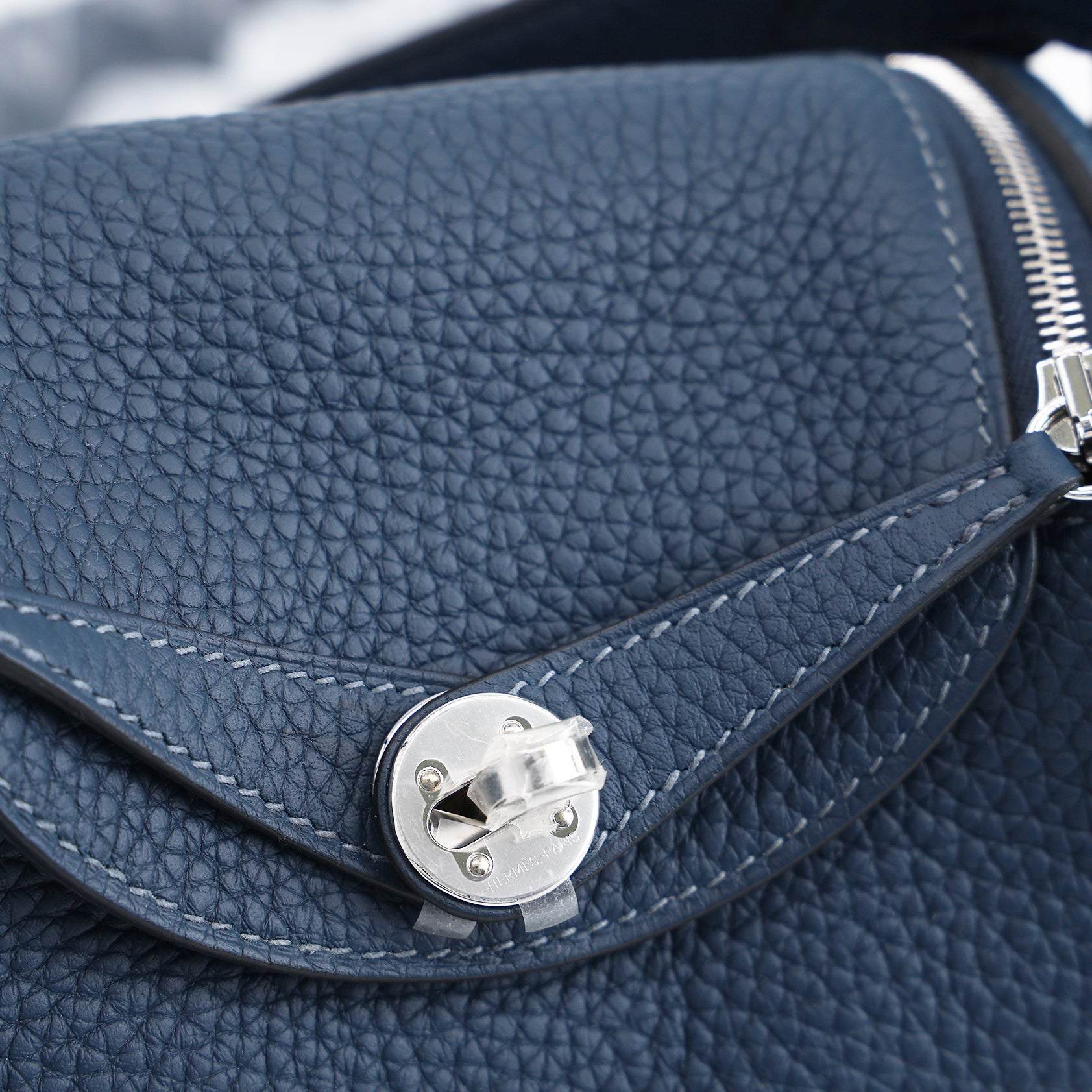 Hermès Lindy 20 Clemence Blue de Prusse Palladium Hardware