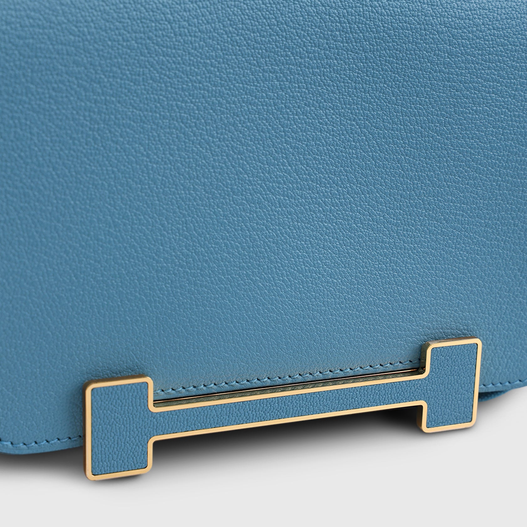 Hermès Geta Bag Chevre Blue Jean Gold Hardware