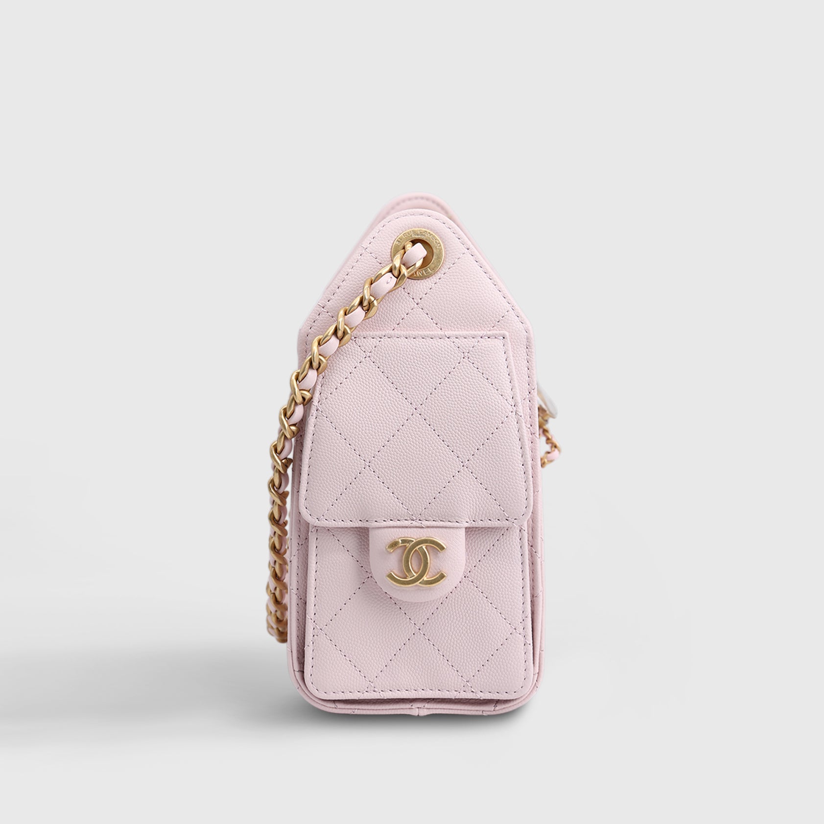Chanel 25 Hobo Bag Mini Caviar Pink Gold Hardware