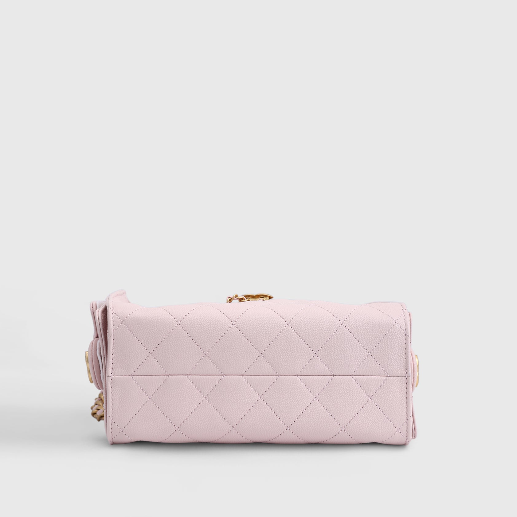 Chanel 25 Hobo Bag Mini Caviar Pink Gold Hardware