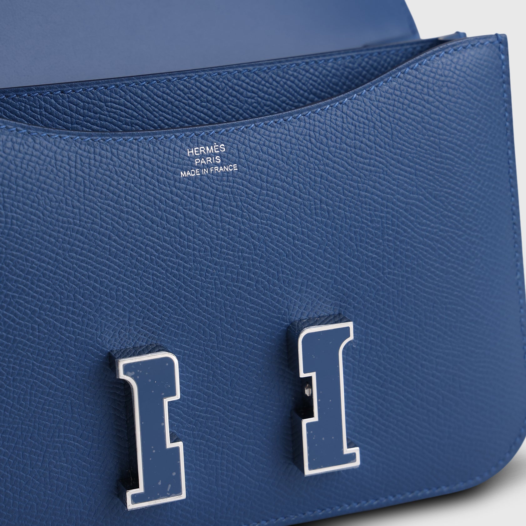 Hermès Constance 18 Epsom Blue Tie Laquer Hardware