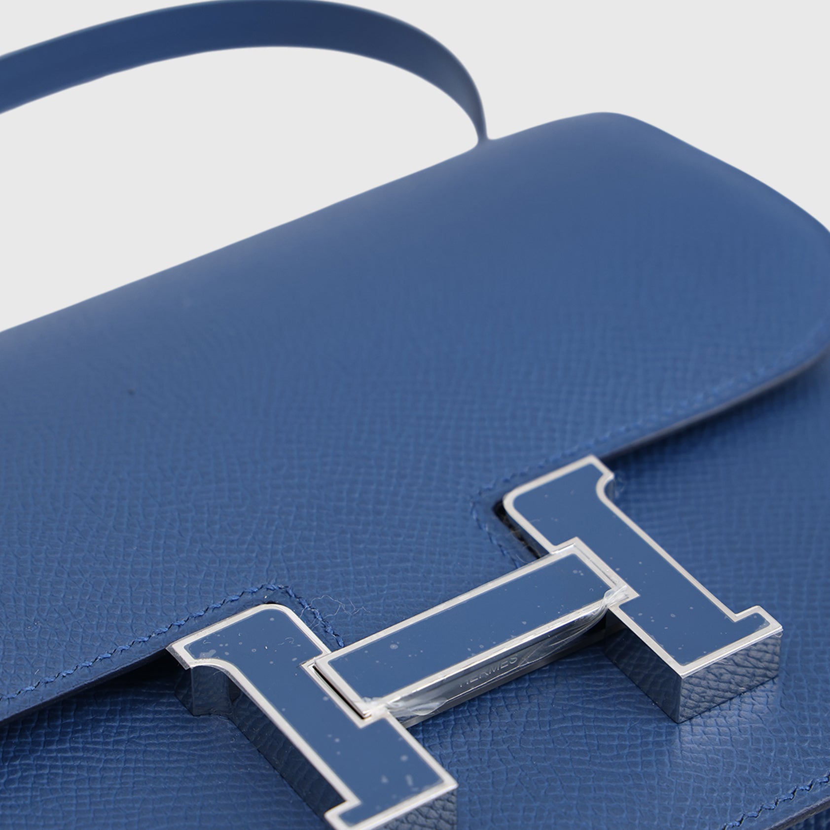 Hermès Constance 18 Epsom Blue Tie Laquer Hardware