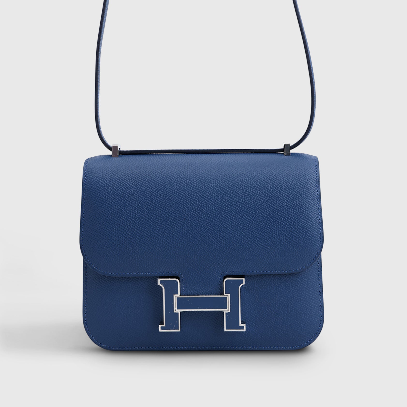 Hermès Constance 18 Epsom Blue Tie Laquer Hardware