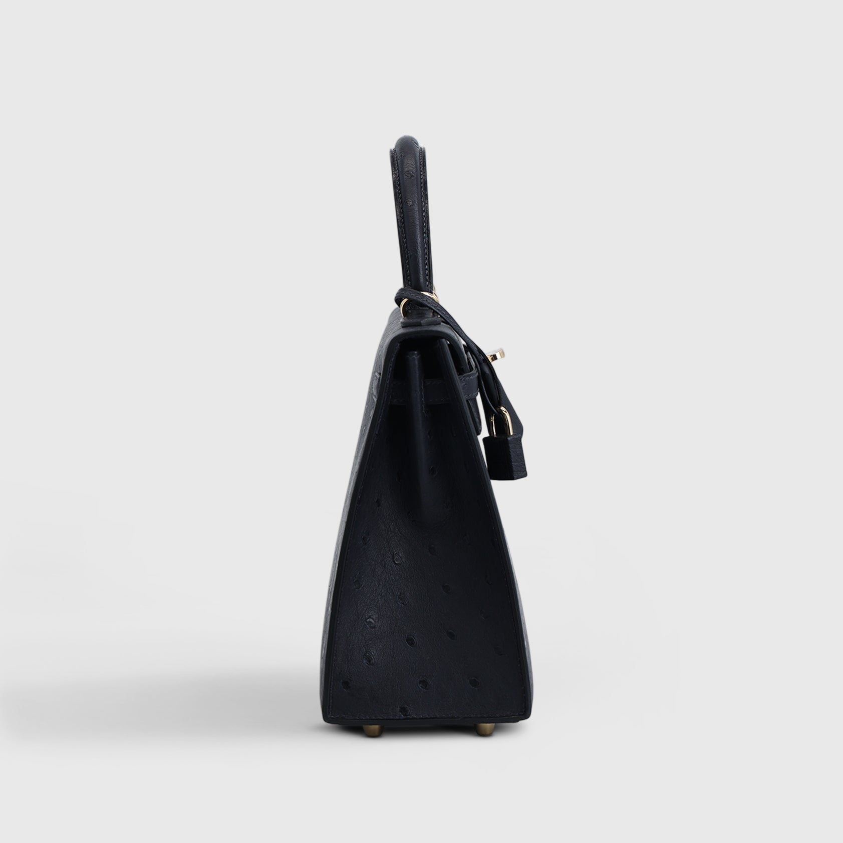 Hermès Kelly 25 Ostrich Caban Permabrass Hardware