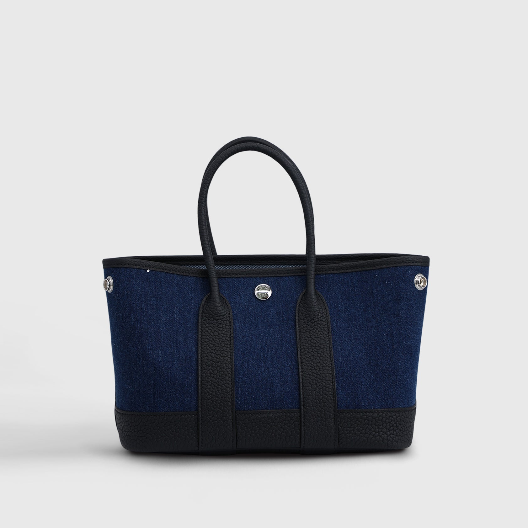 Hermès Garden Party Tote 23 Negonda Denim Palladium Hardware