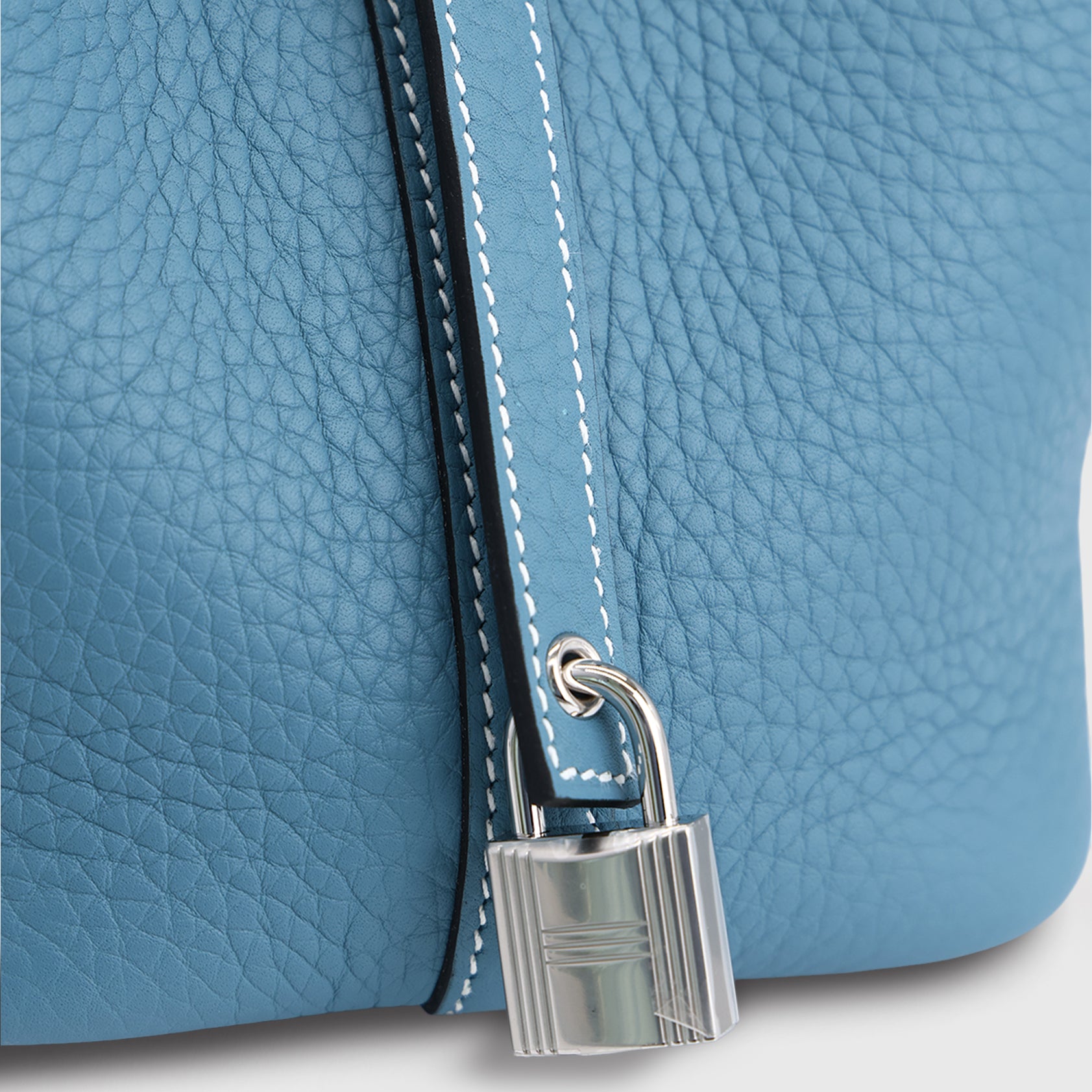 Hermès Picotin 18 Clemence Blue Jean Palladium Hardware