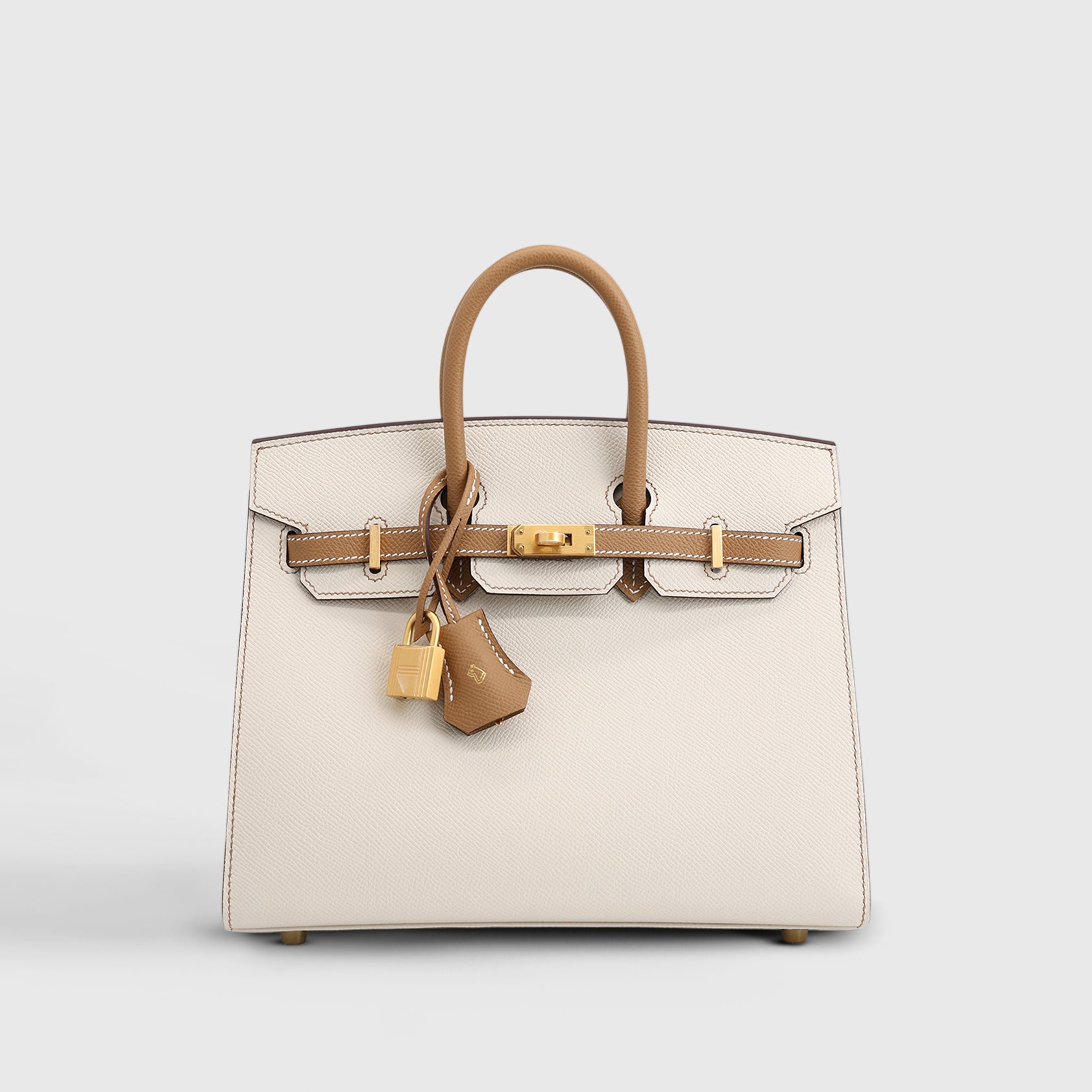 Hermès Birkin 25 Epsom Craie/Biscuit Brushed Gold Hardware HSS