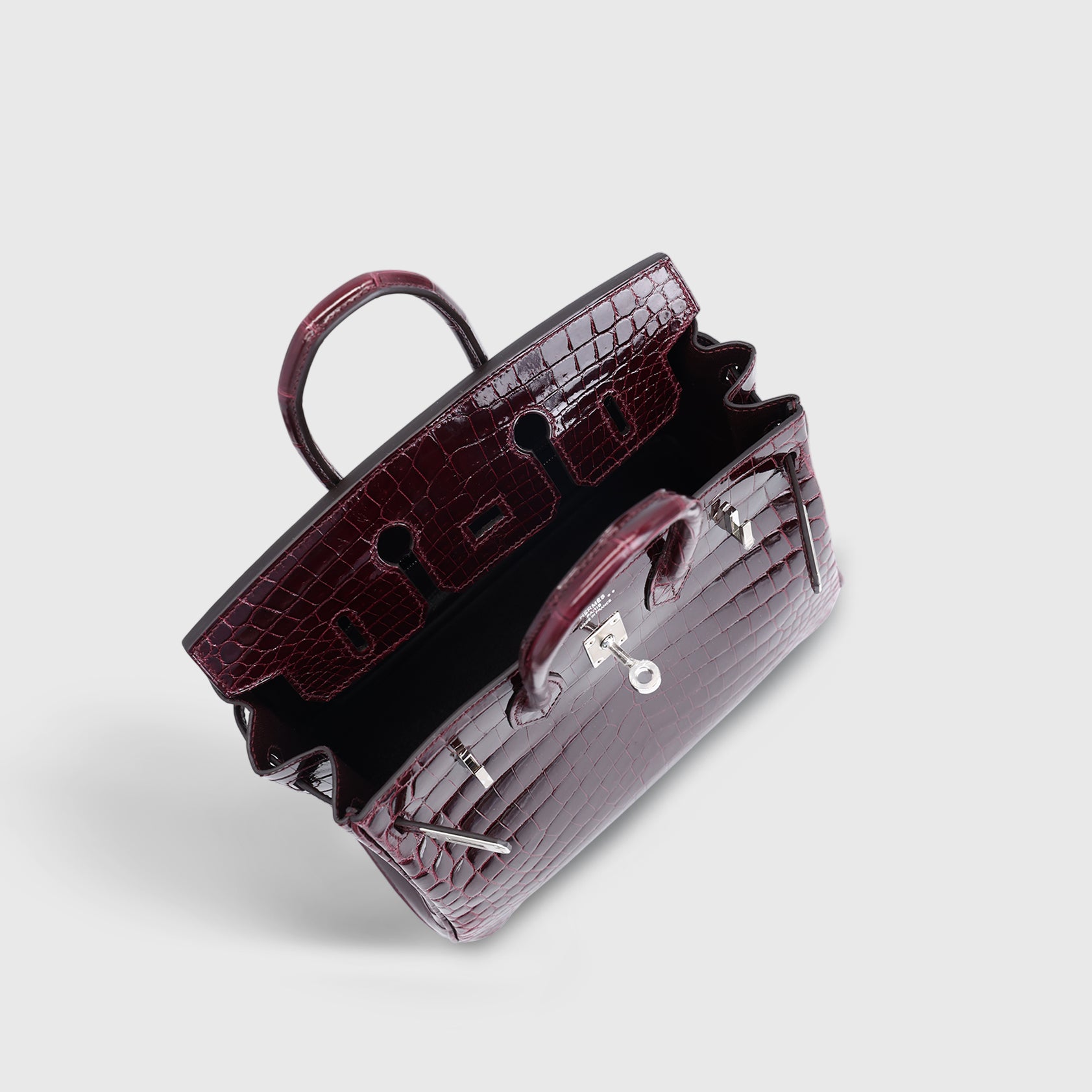 Hermès Birkin 25 Shiny Nilo Bordeaux Palladium Hardware
