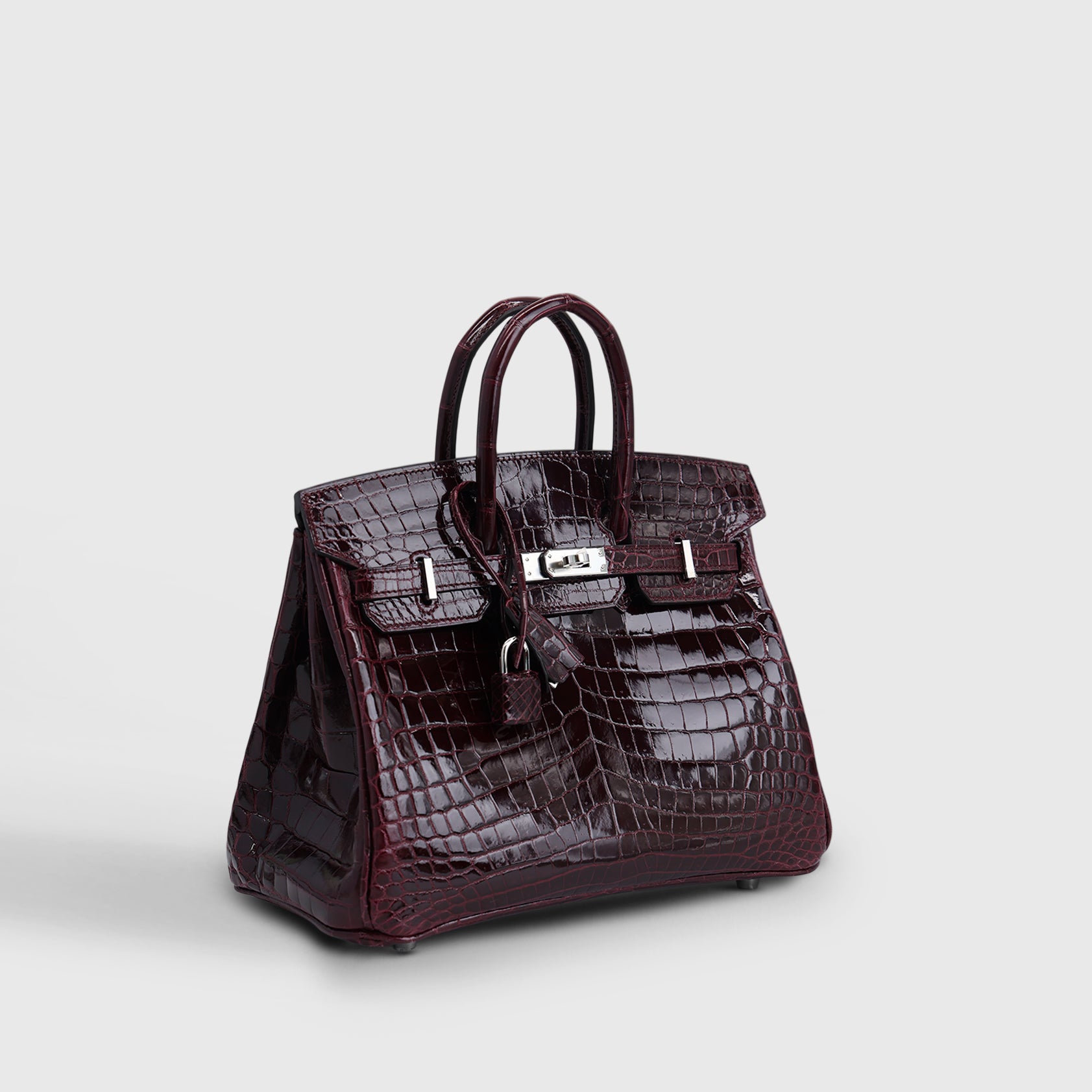 Hermès Birkin 25 Shiny Nilo Bordeaux Palladium Hardware