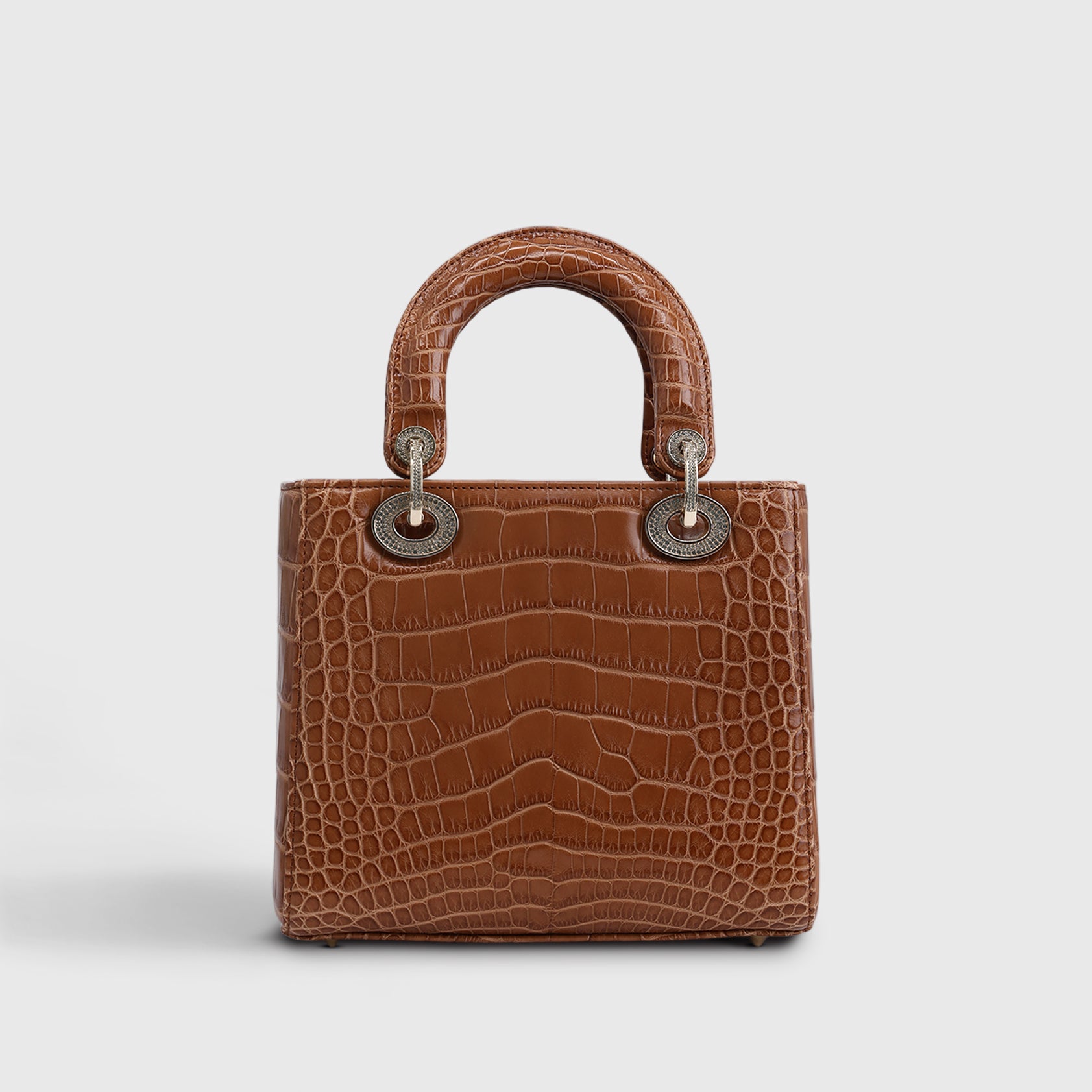 Dior Lady Dior Small Alligator Brown Two-Tone Patina