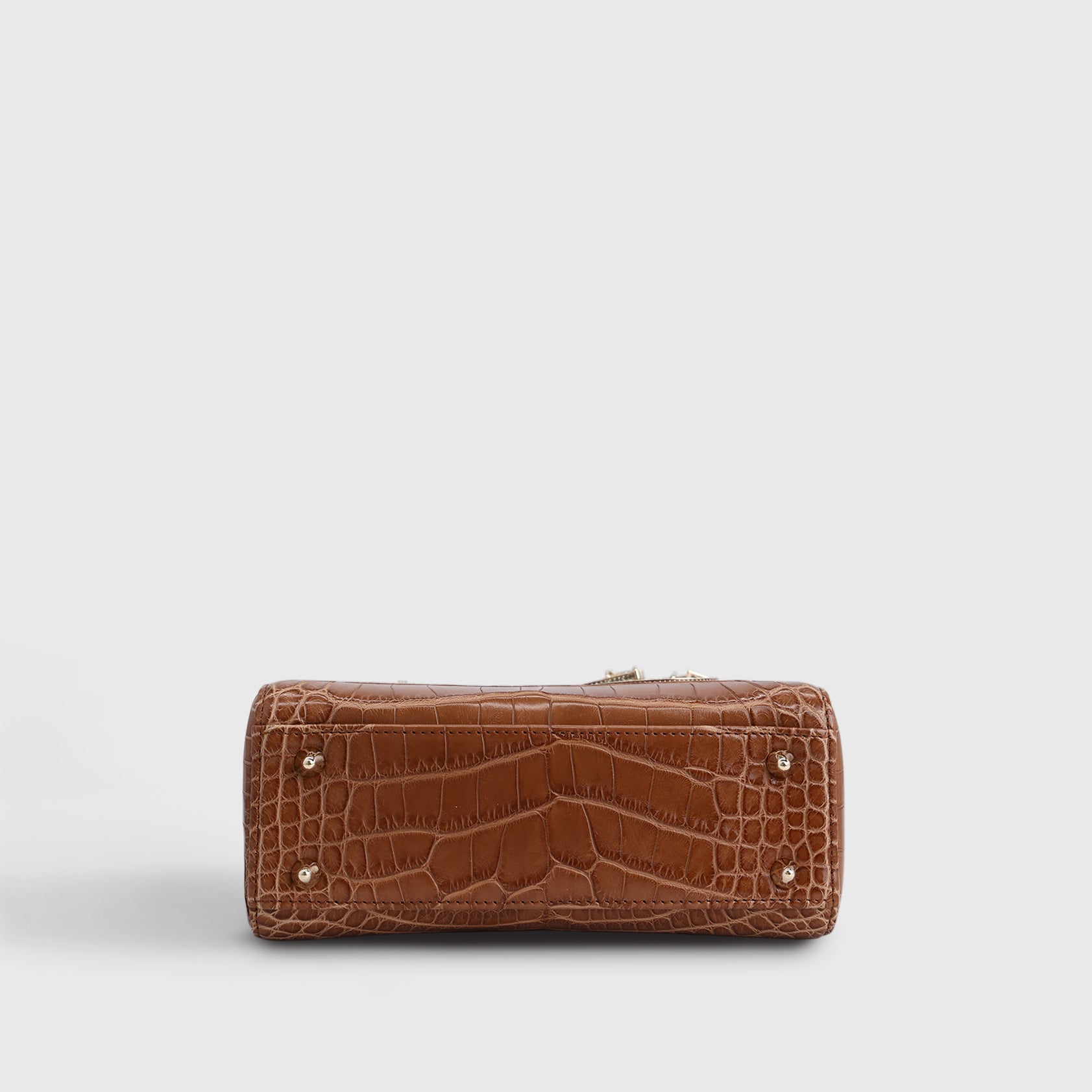 Dior Lady Dior Small Alligator Brown Two-Tone Patina