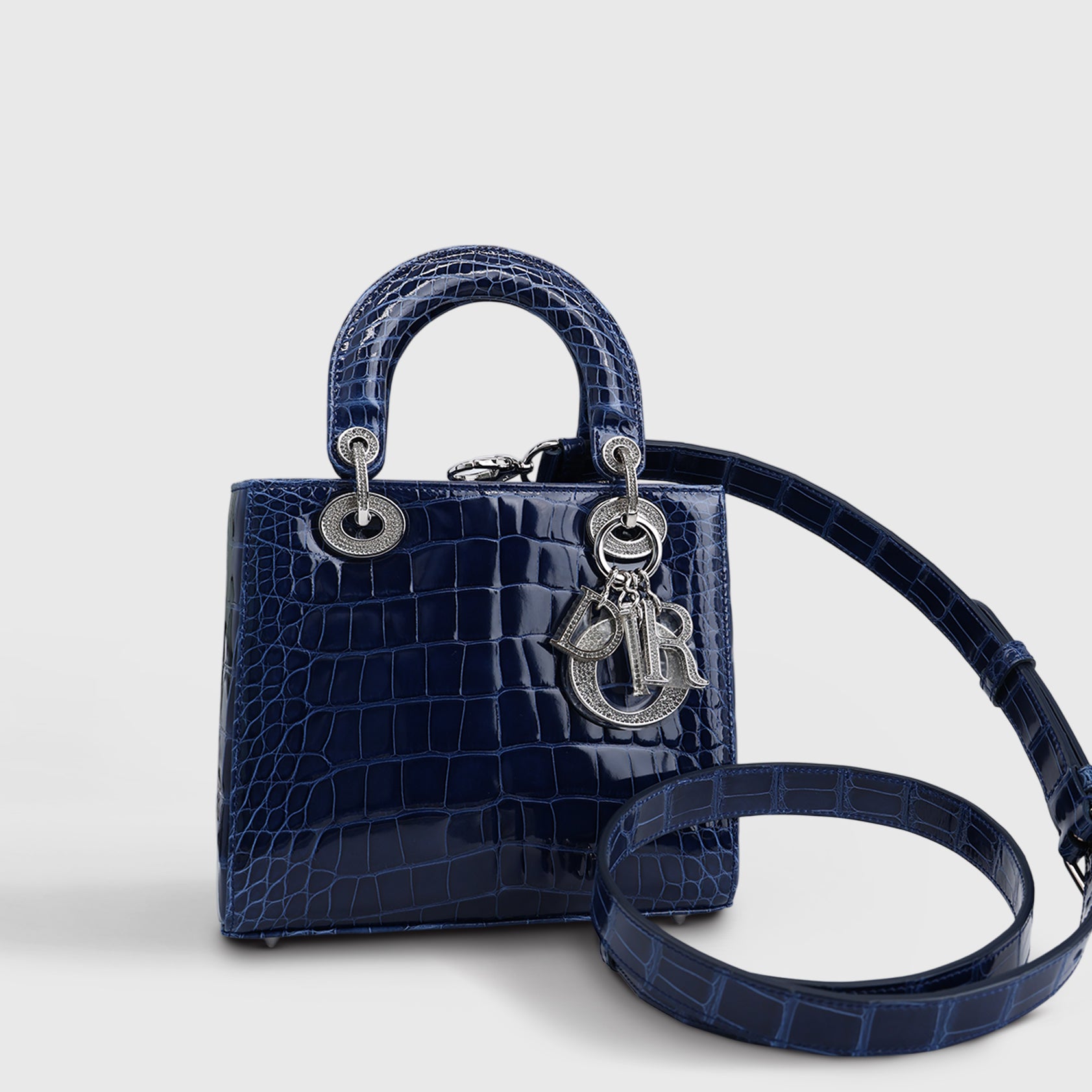 Dior Lady Dior Small Alligator Blue