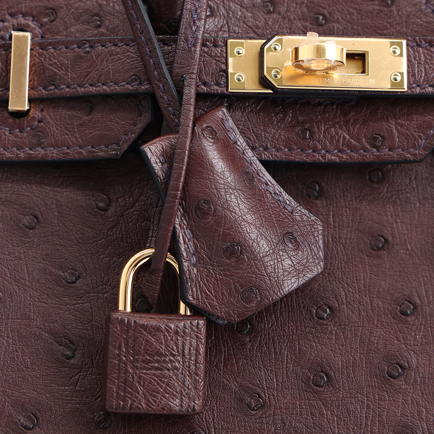 Hermès Birkin 25 Ostrich Rouge Sellier Gold Hardware