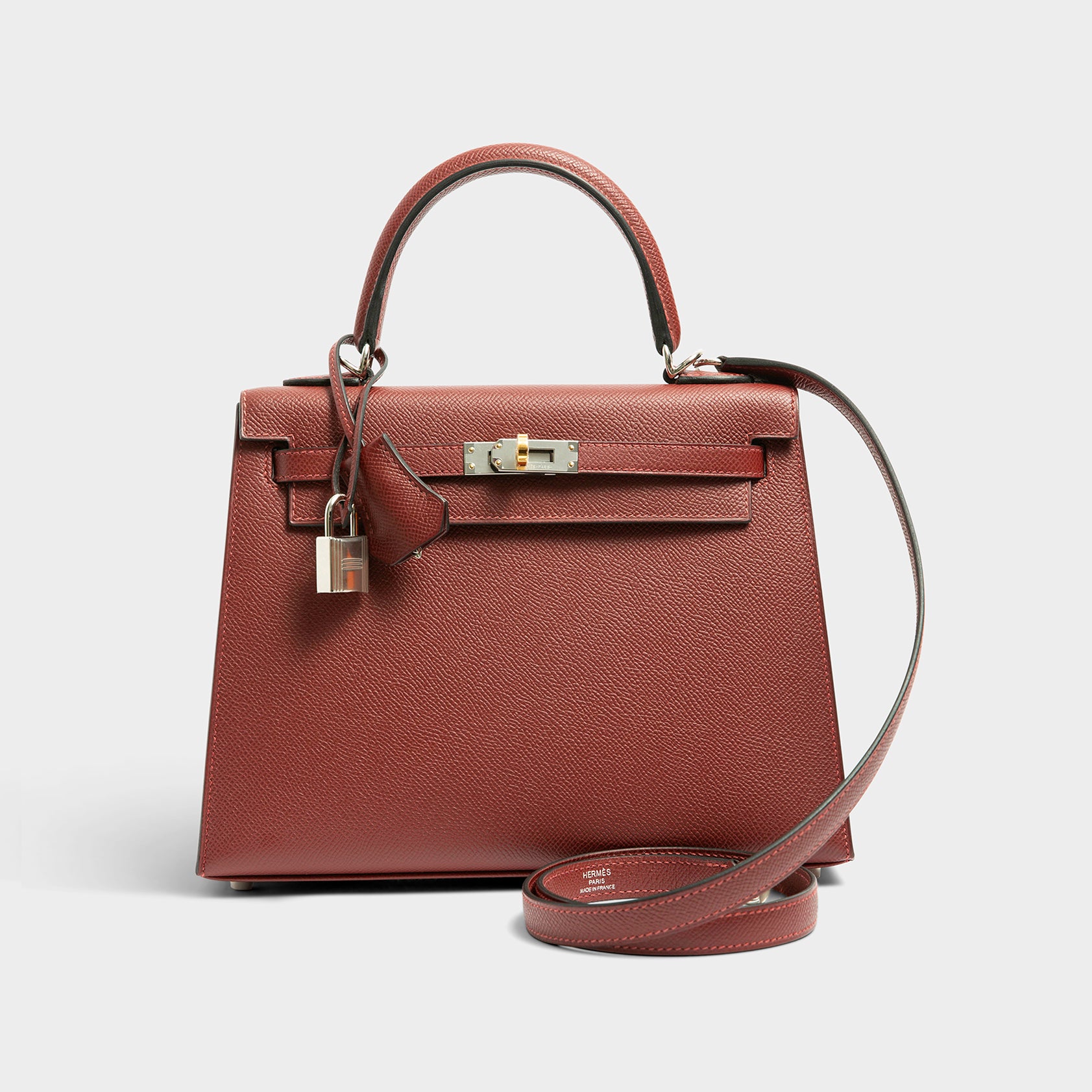 Hermès Kelly 25 Epsom Rouge H Electrum Sellier