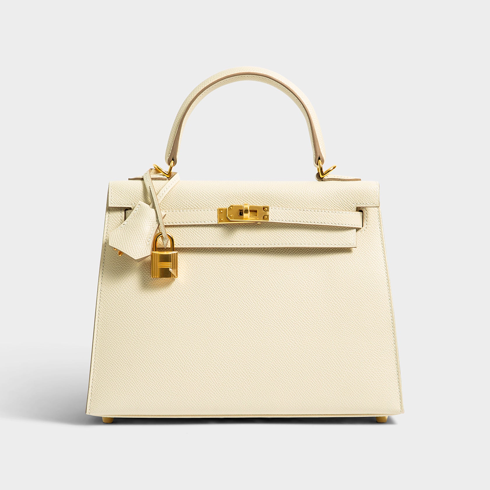 Hermès Kelly 25 Epsom Craie Sellier Gold Hardware
