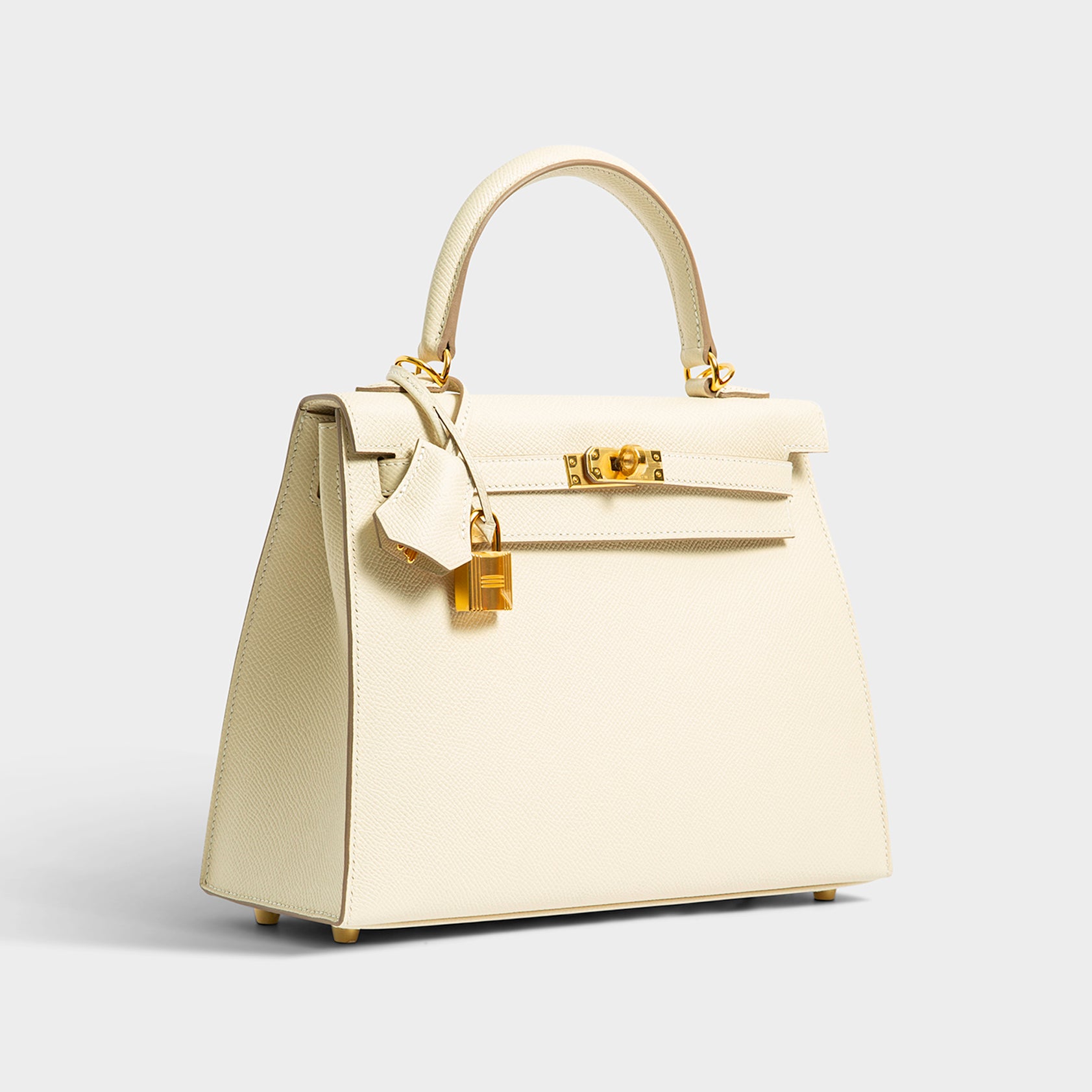 Hermès Kelly 25 Epsom Craie Sellier Gold Hardware