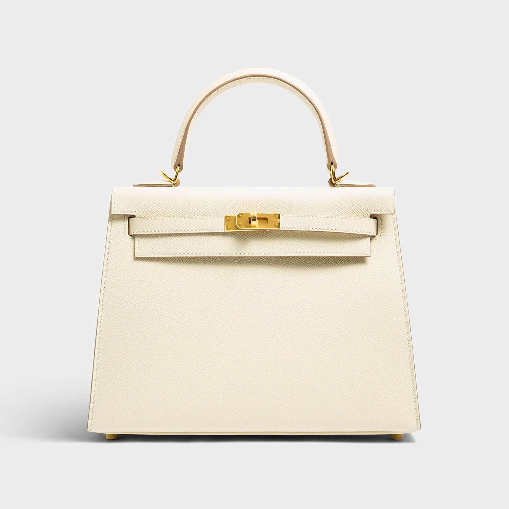 Hermès Kelly 25 Epsom Craie Sellier Gold Hardware