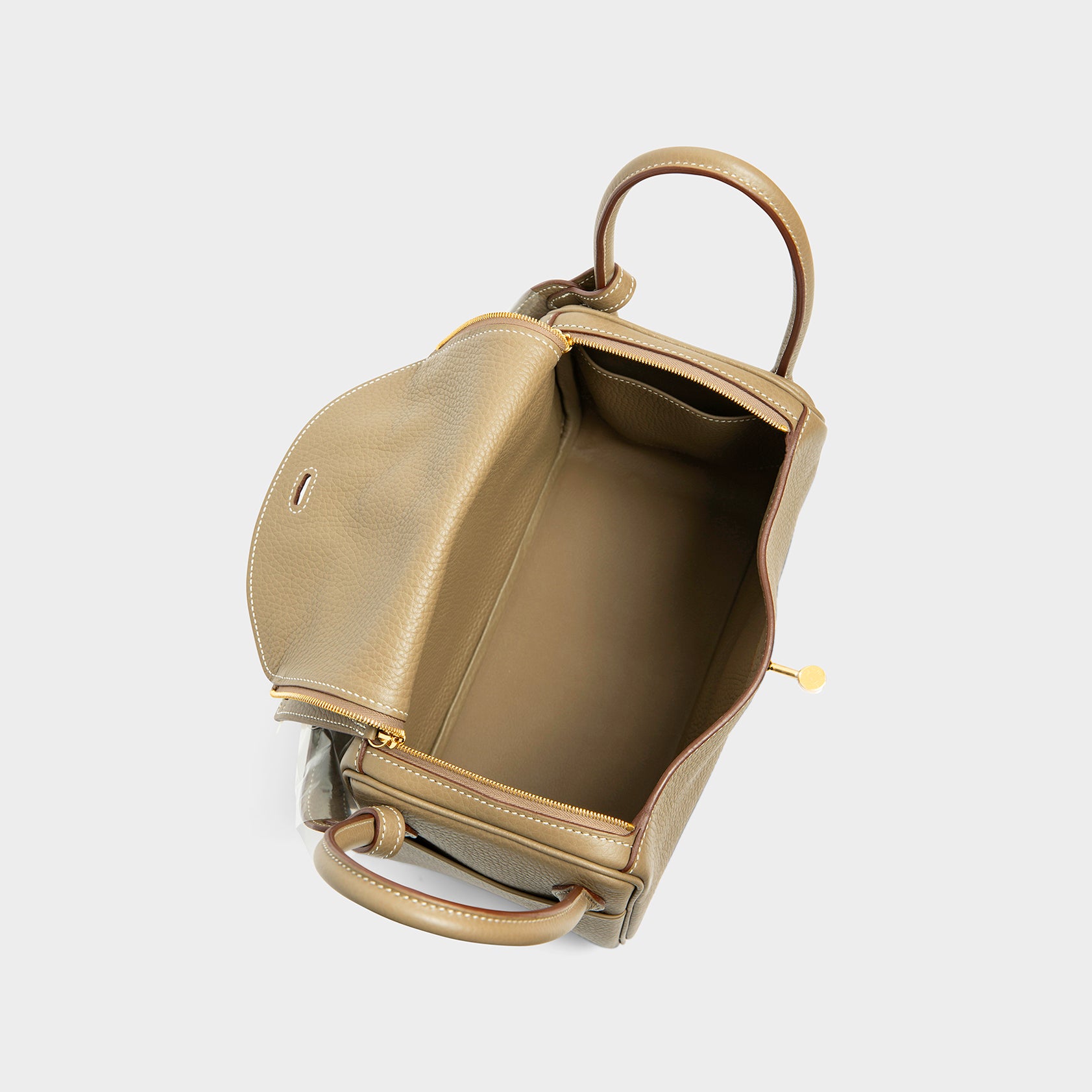 Hermès Lindy 26 Clemence Etoupe Gold Hardware