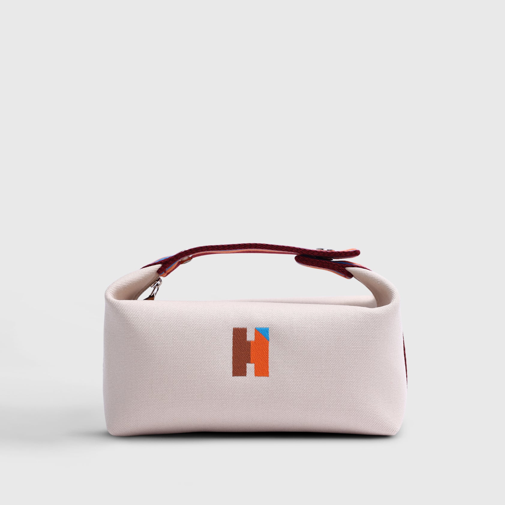 Hermès Bride De Brac Toiletry Bag Canvas Beige Palladium Hardware