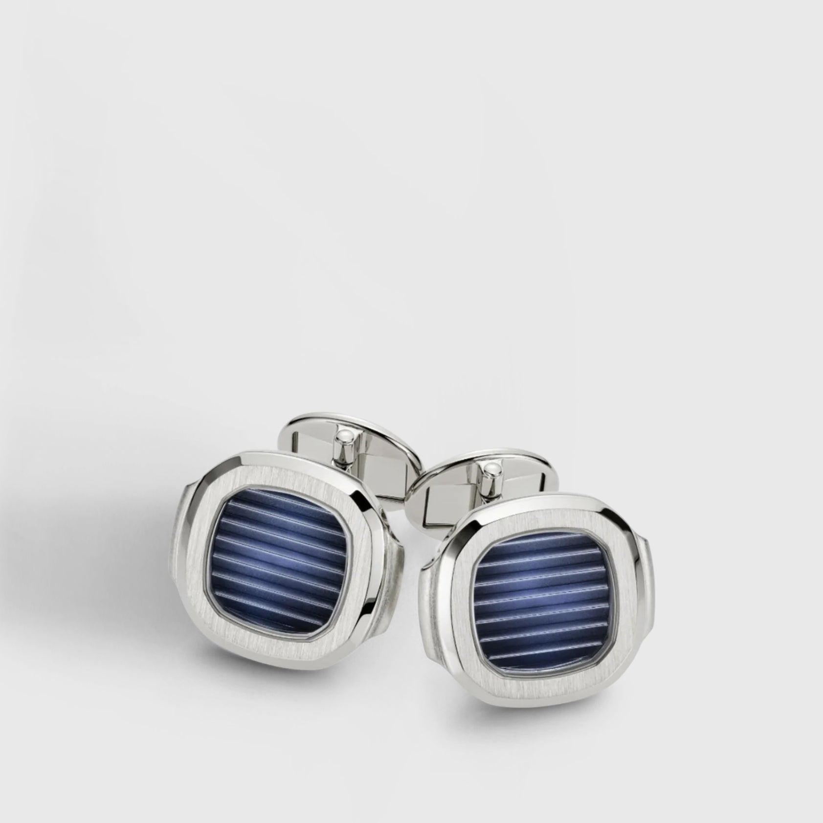 Patek Philippe Nautilus Cufflinks Sunburst Blue White Gold