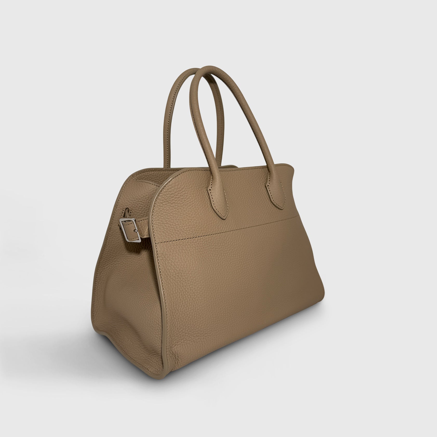 The Row Margaux 12 Pebbled leather taupe