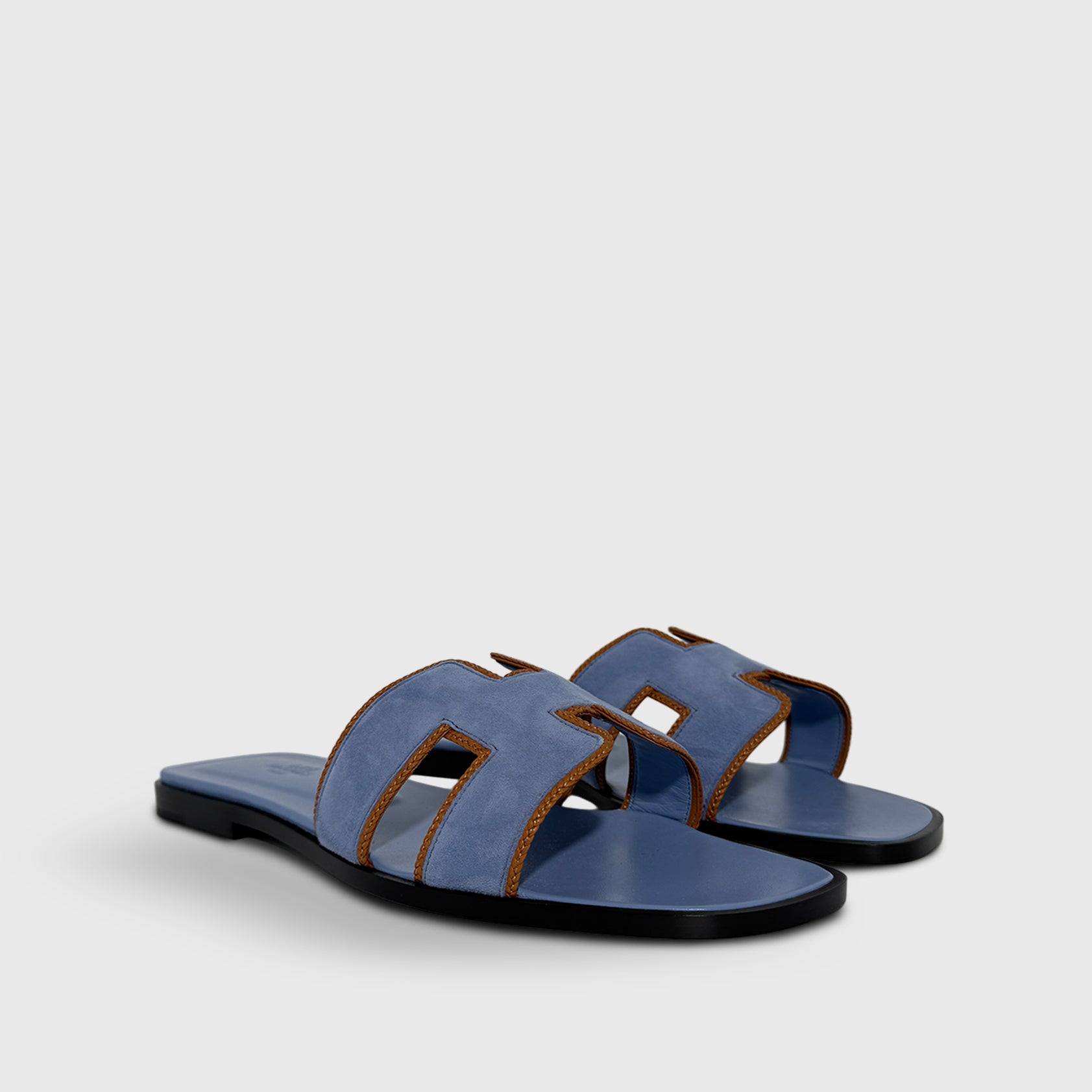 Hermès Oran Sandals Blue jean/ Natural