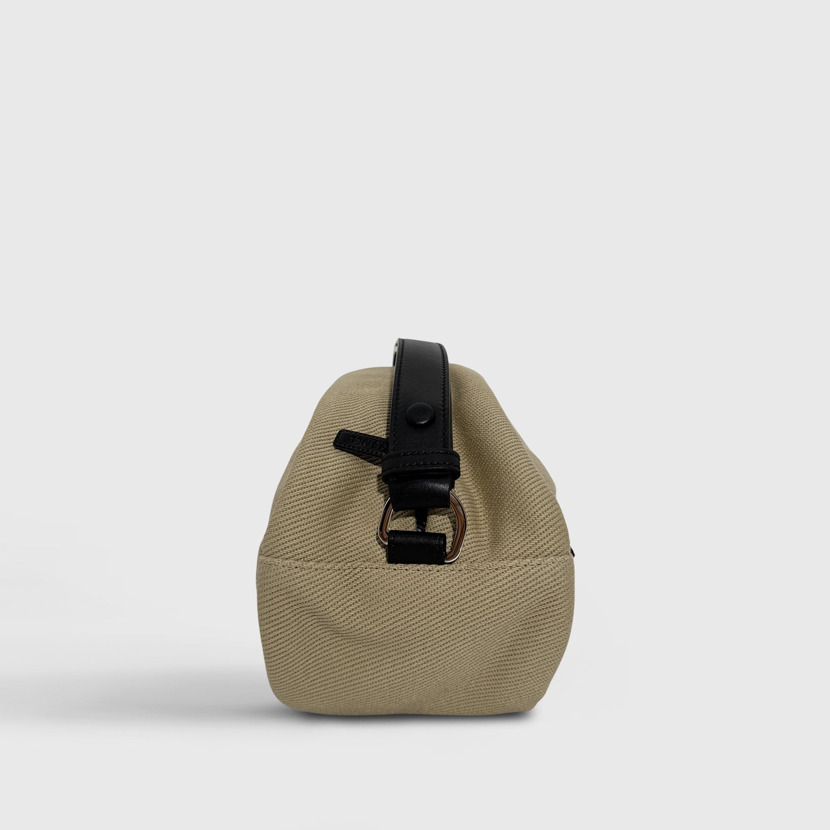 Chanel Oval Pouch with Zipper Beige/Black