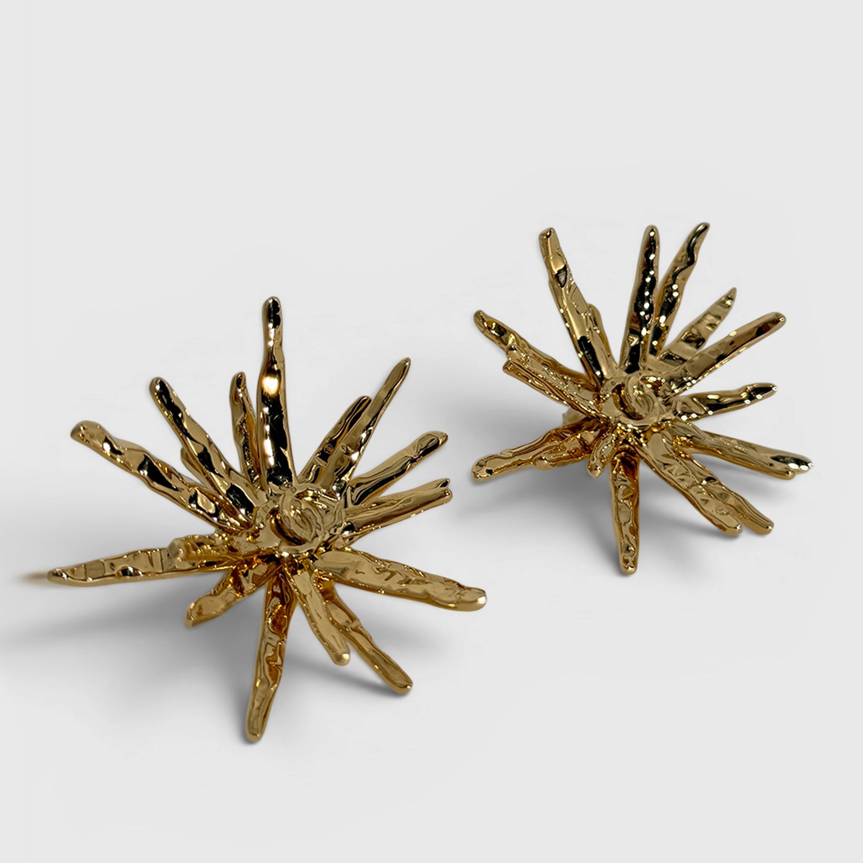 Chanel Stud Earrings Metallic Gold